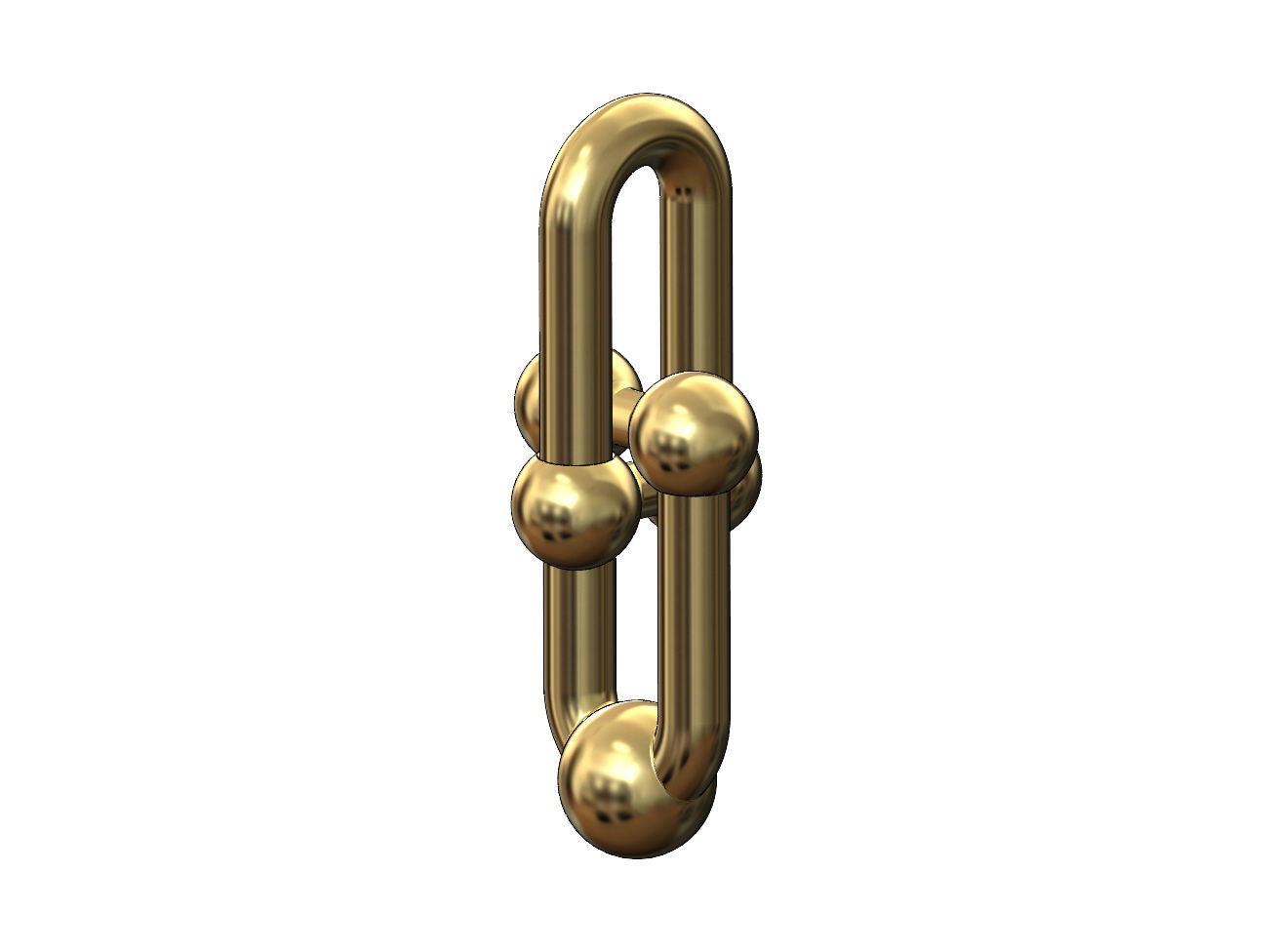 Interlocking 2 hardware links pendant and charm 3D print model_3