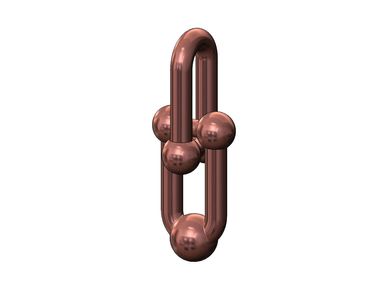 Interlocking 2 hardware links pendant and charm 3D print model_8