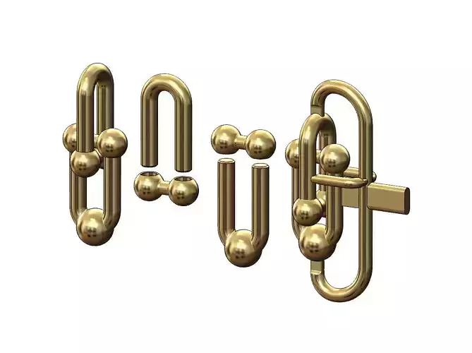 Interlocking 2 hardware links pendant and charm 3D print model