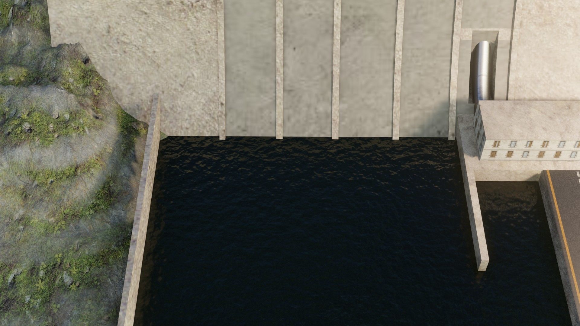 Dam 3d model - Low Poly hydroelectric Low-poly 3D model_10