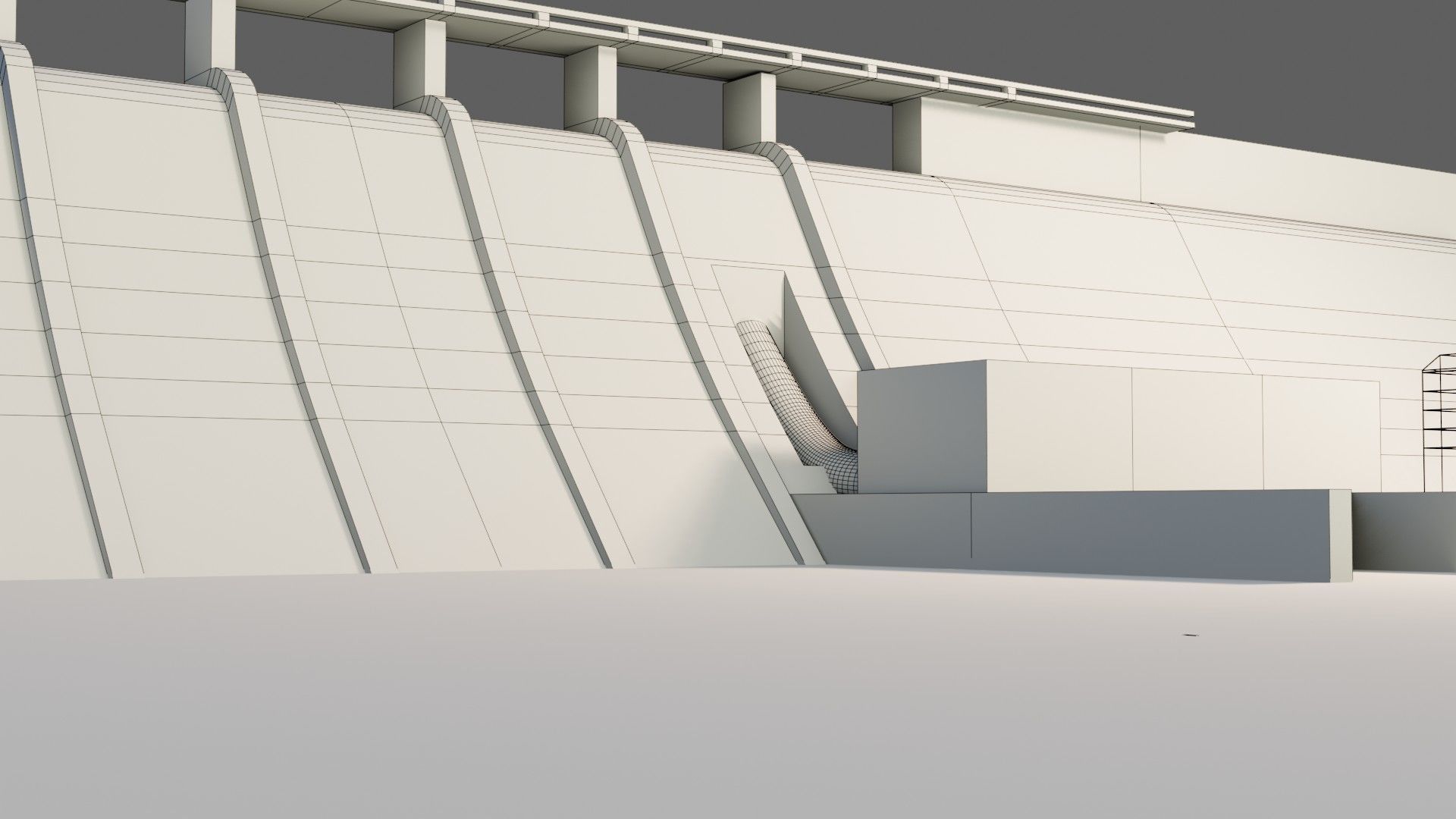 Dam 3d model - Low Poly hydroelectric Low-poly 3D model_3