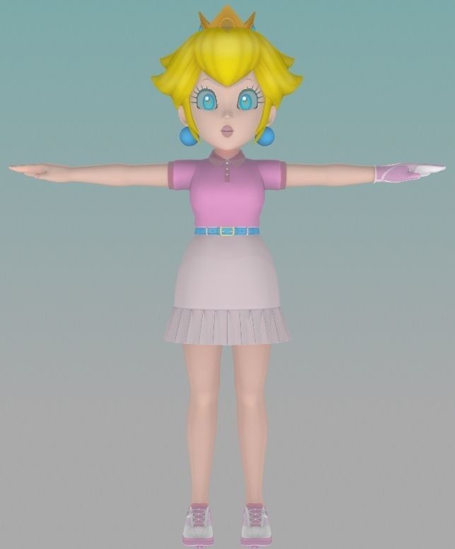 Mario Golf Super Rush  Princess Peach  Nintendo Switch  Free low-poly 3D model_2