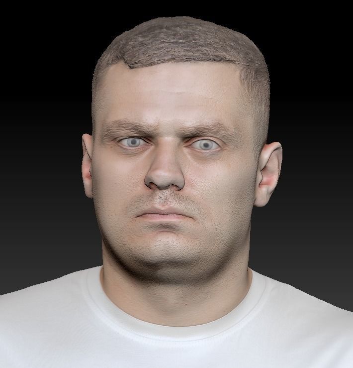 Man in camo pants ready for animation 330 Low-poly 3D model_6