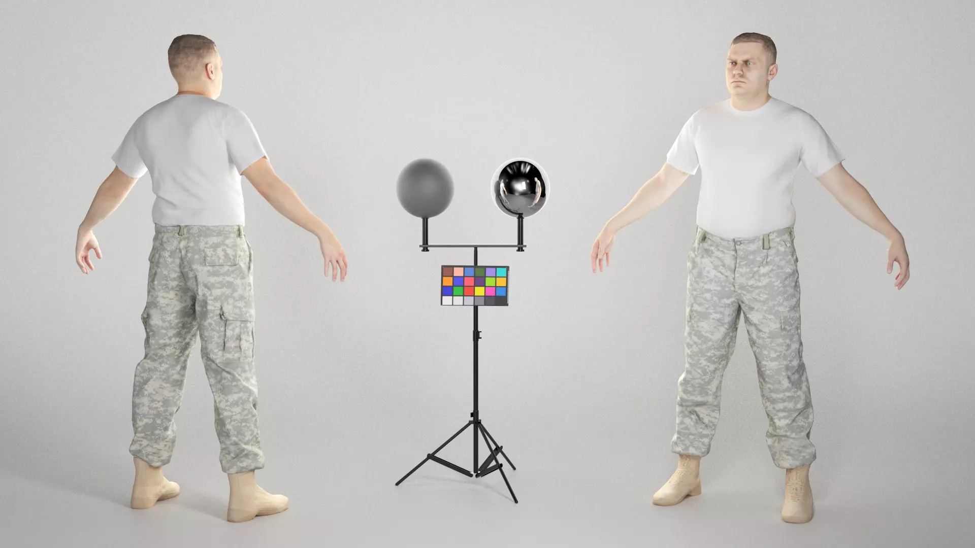 Man in camo pants ready for animation 330 Low-poly 3D model_0