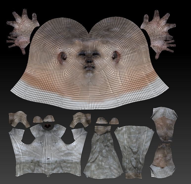 Man in camo pants ready for animation 330 Low-poly 3D model_7
