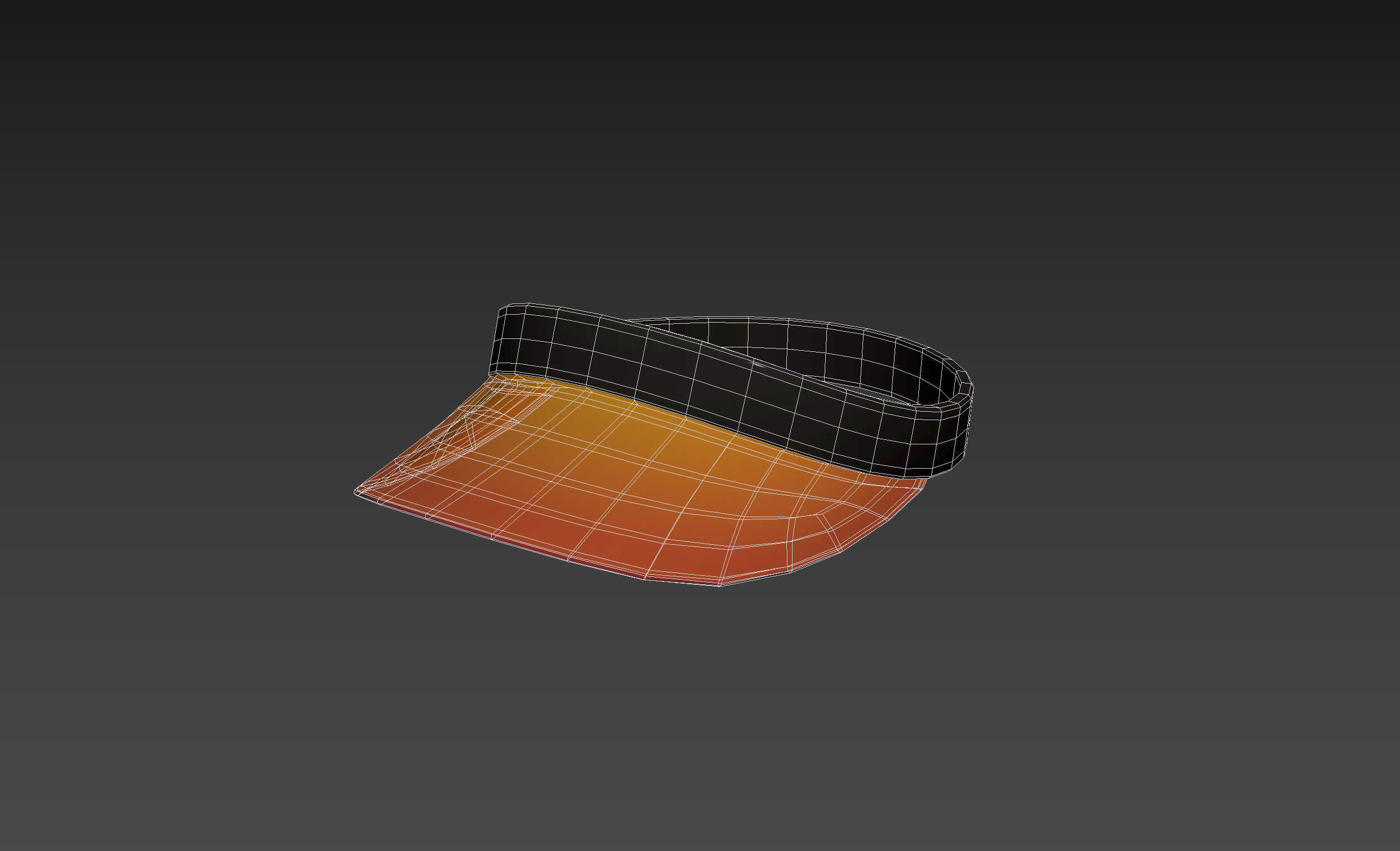 Orange Visor Cap 3D model_2