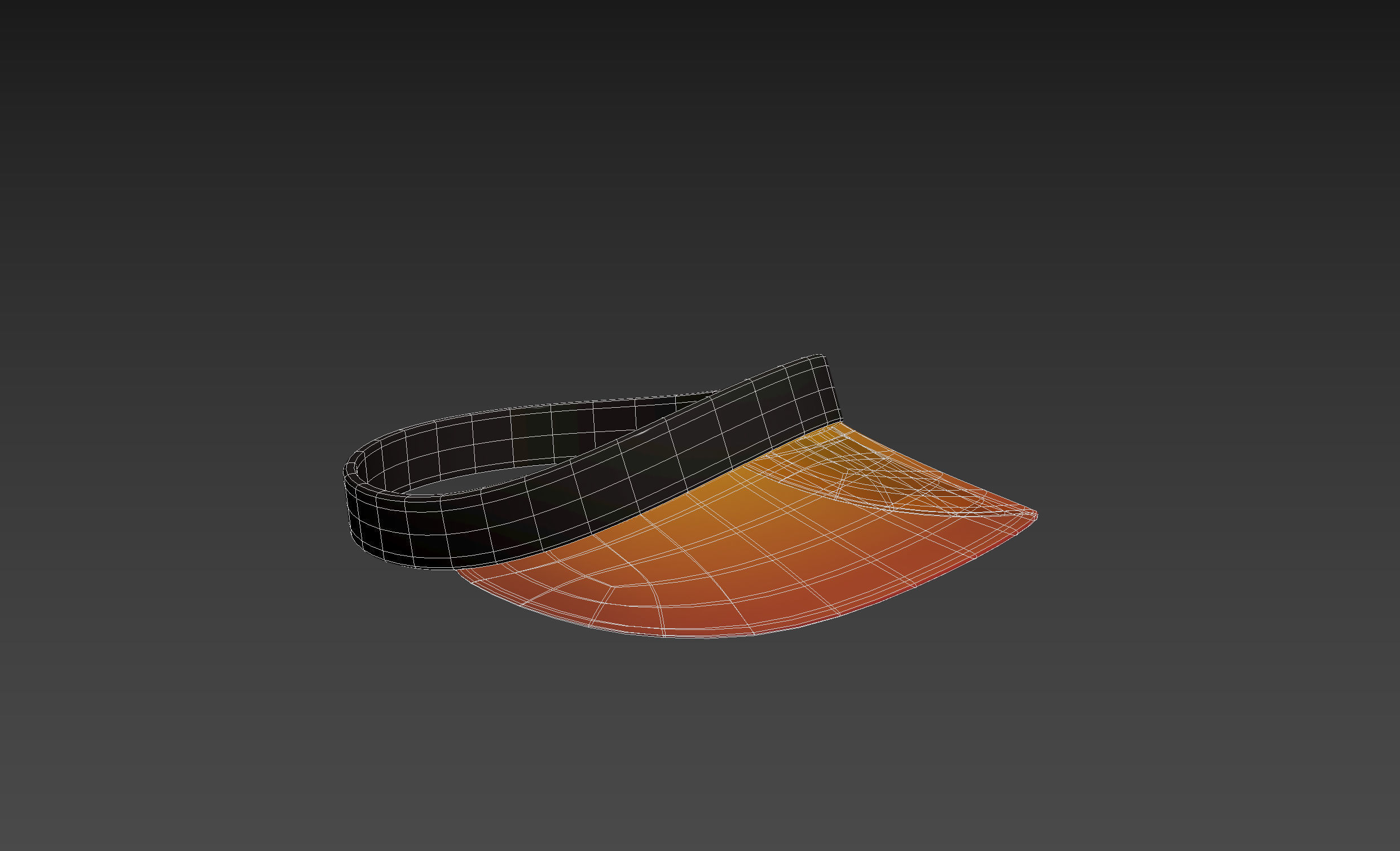 Orange Visor Cap 3D model_5