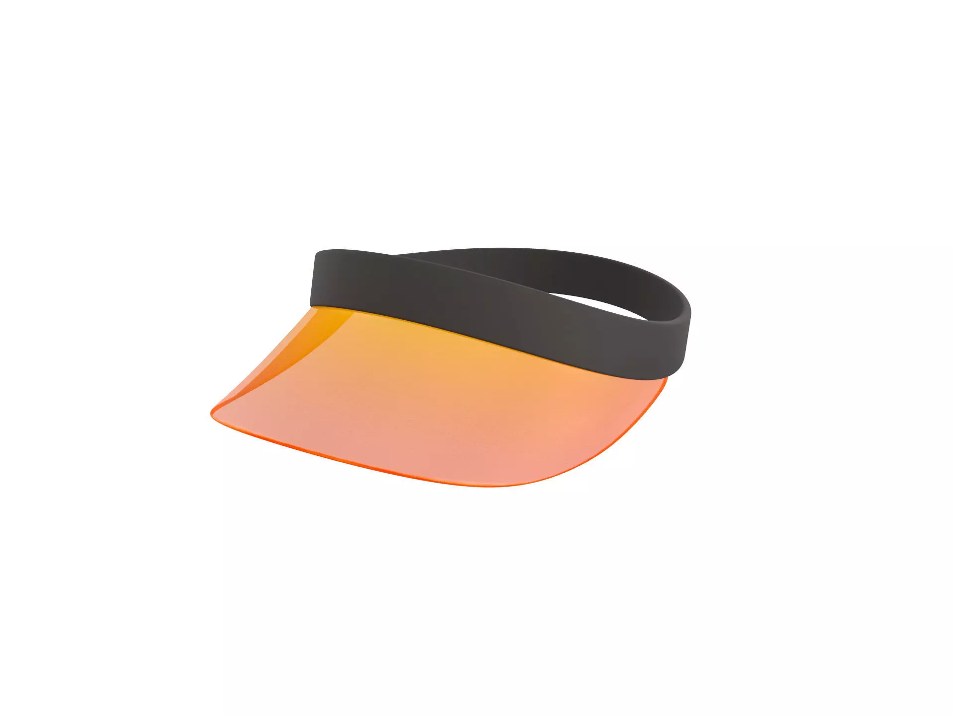 Orange Visor Cap 3D model_0