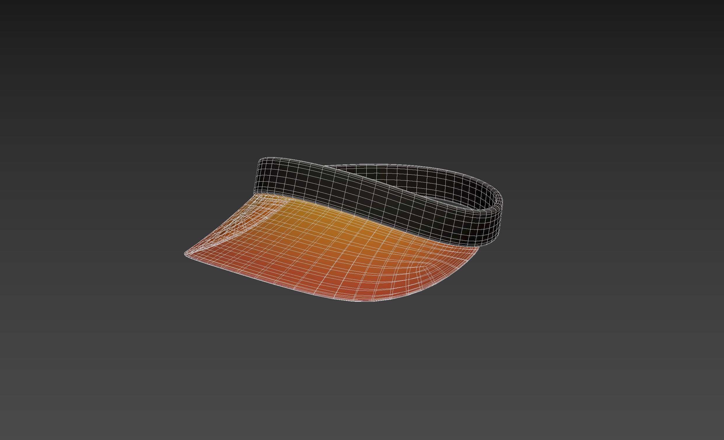 Orange Visor Cap 3D model_3