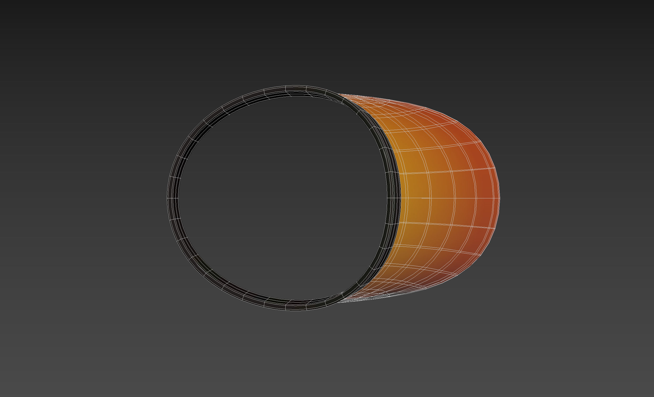 Orange Visor Cap 3D model_6