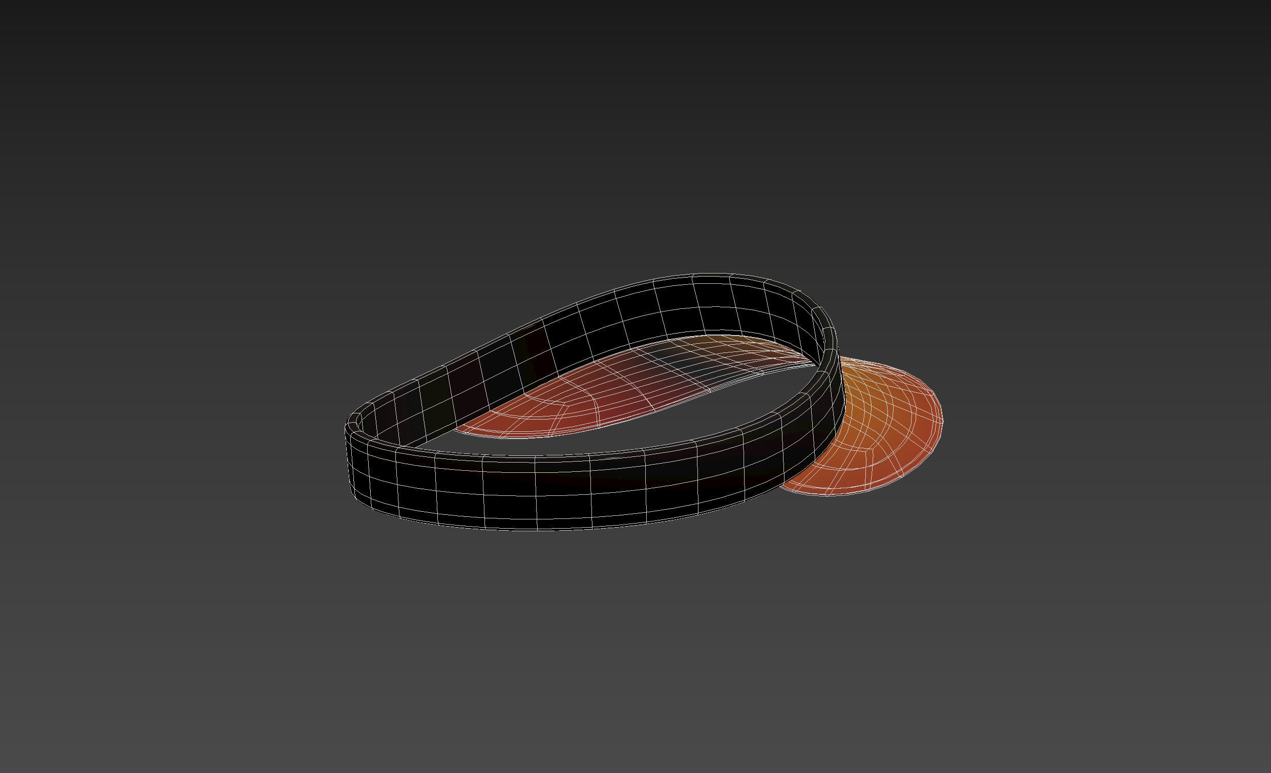 Orange Visor Cap 3D model_7