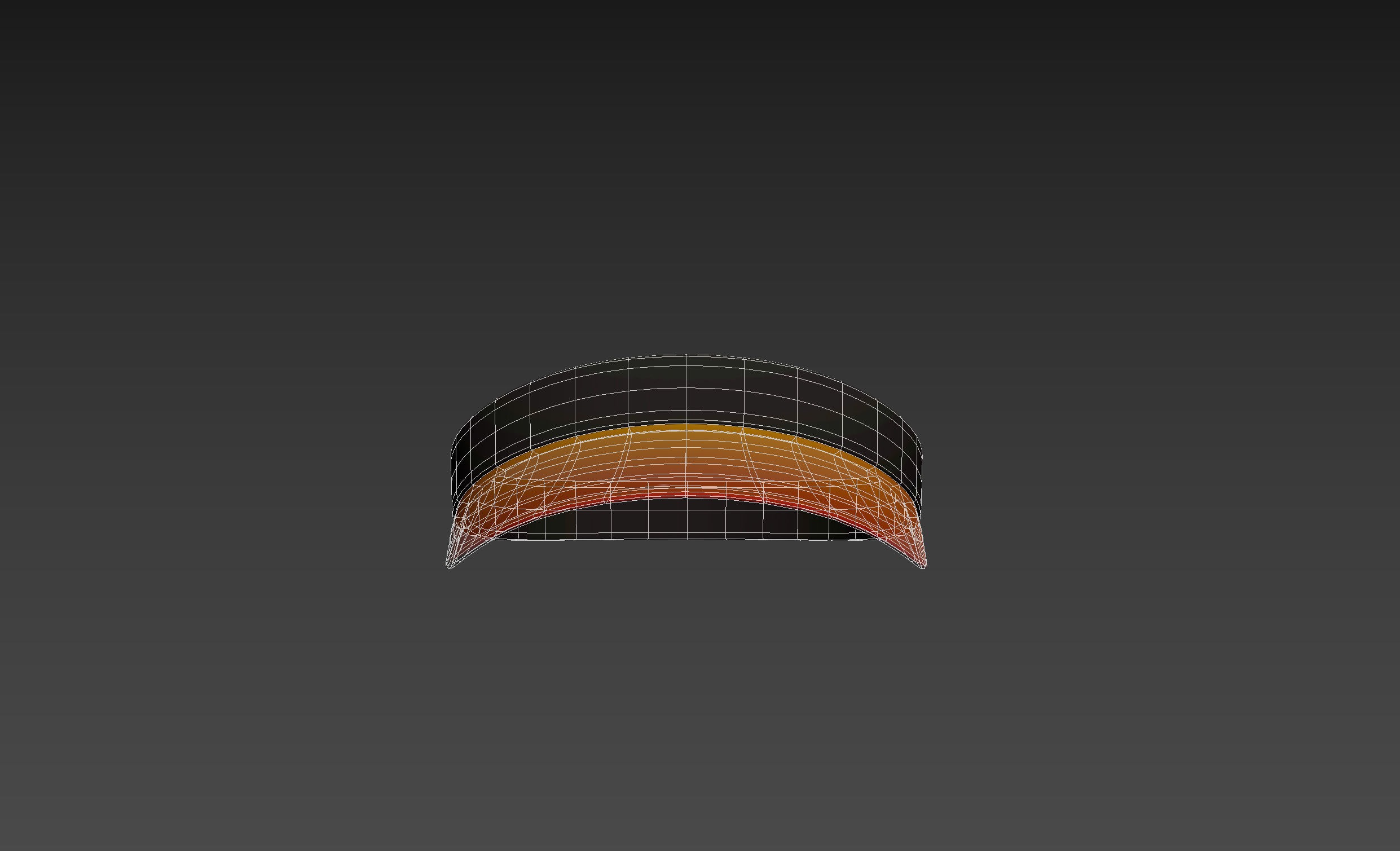 Orange Visor Cap 3D model_4