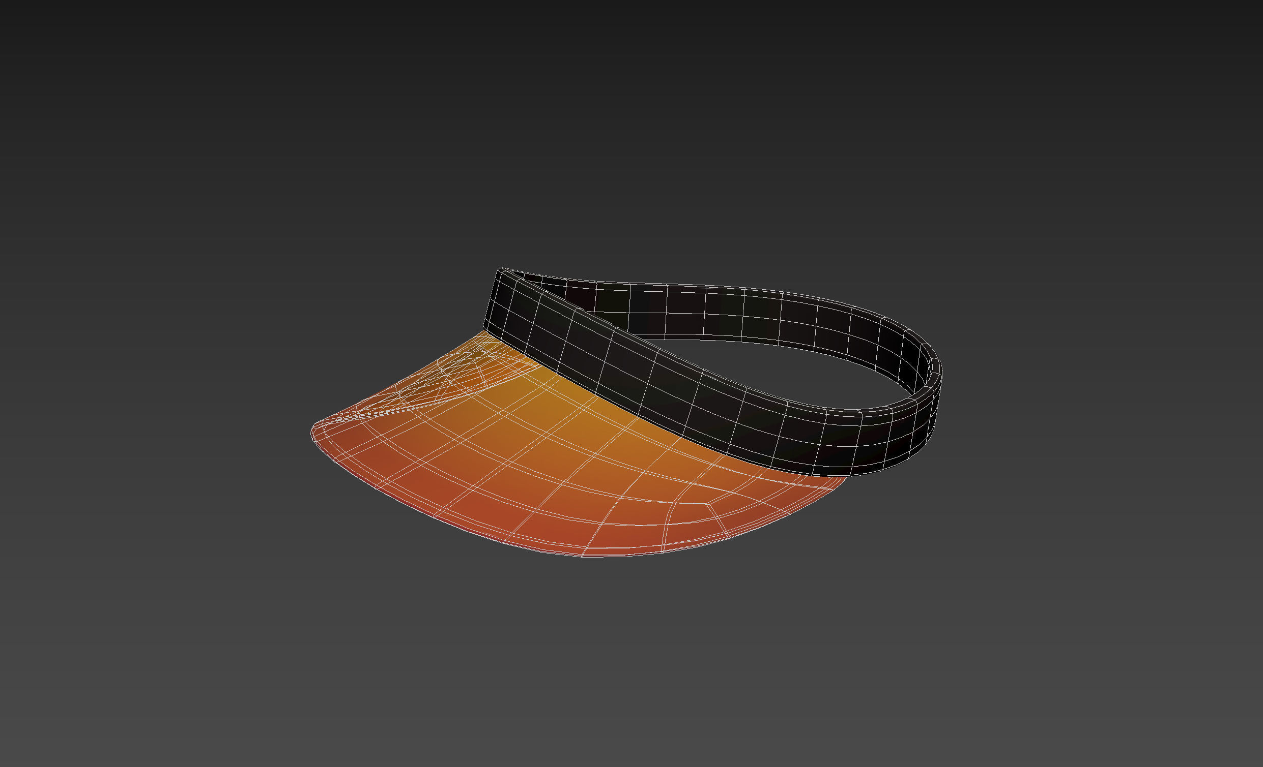 Orange Visor Cap 3D model_11