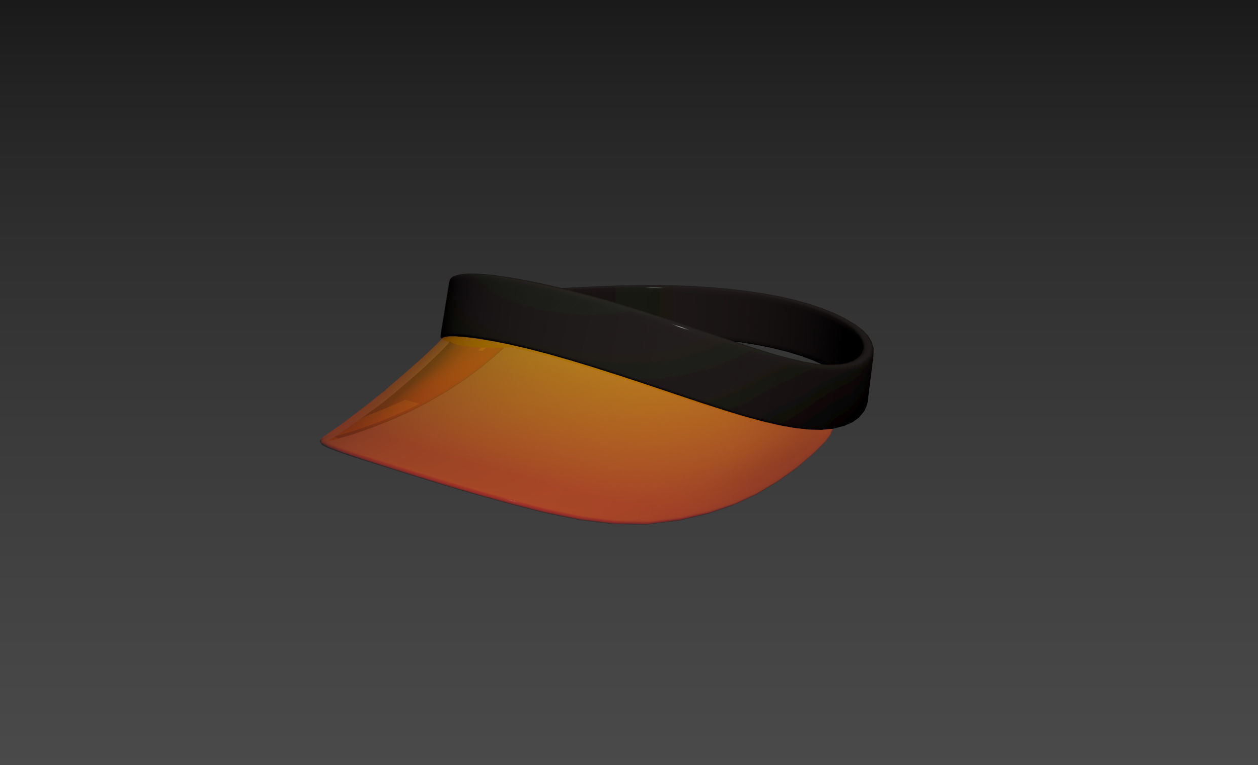 Orange Visor Cap 3D model_1