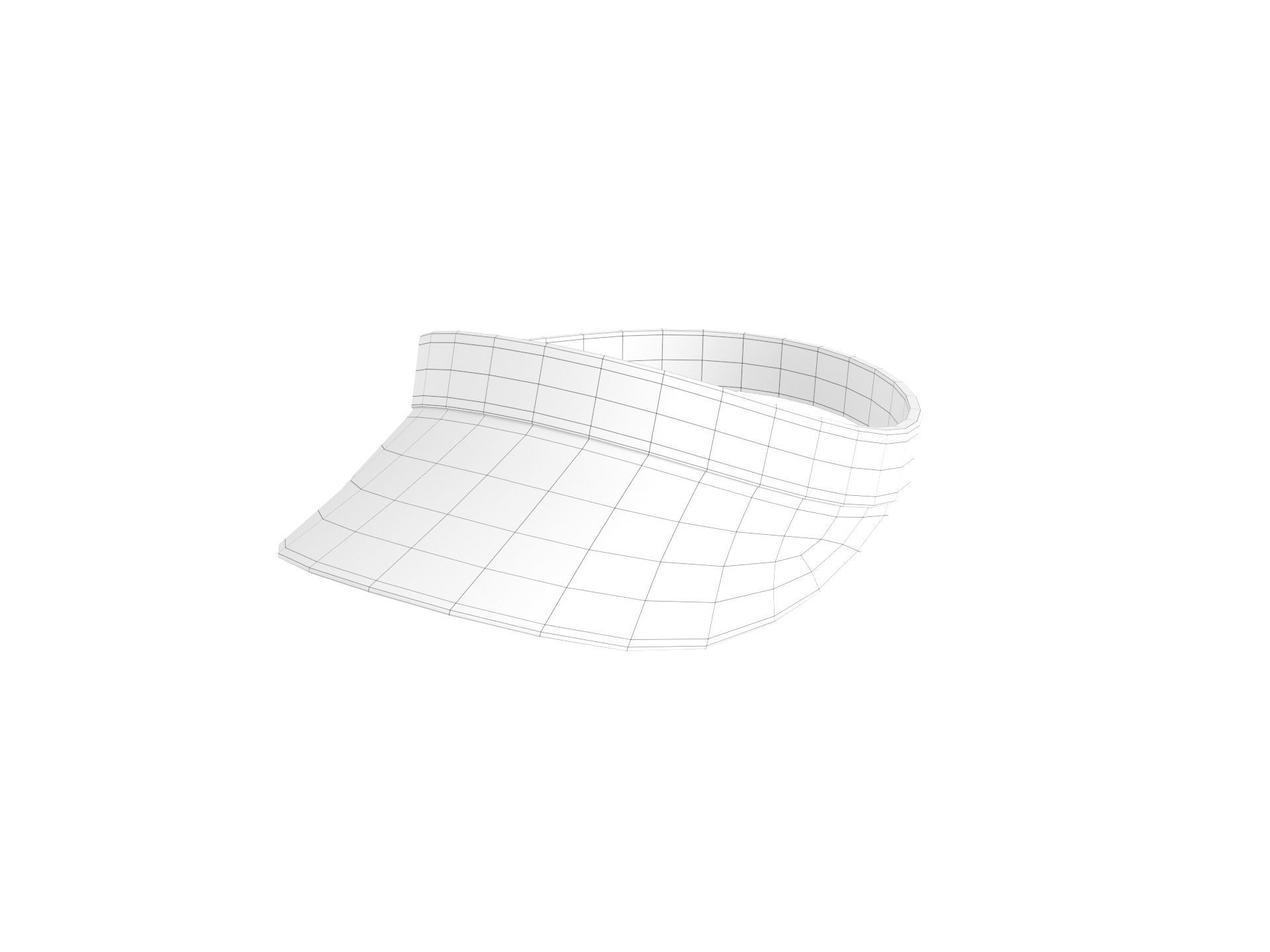 Orange Visor Cap 3D model_13