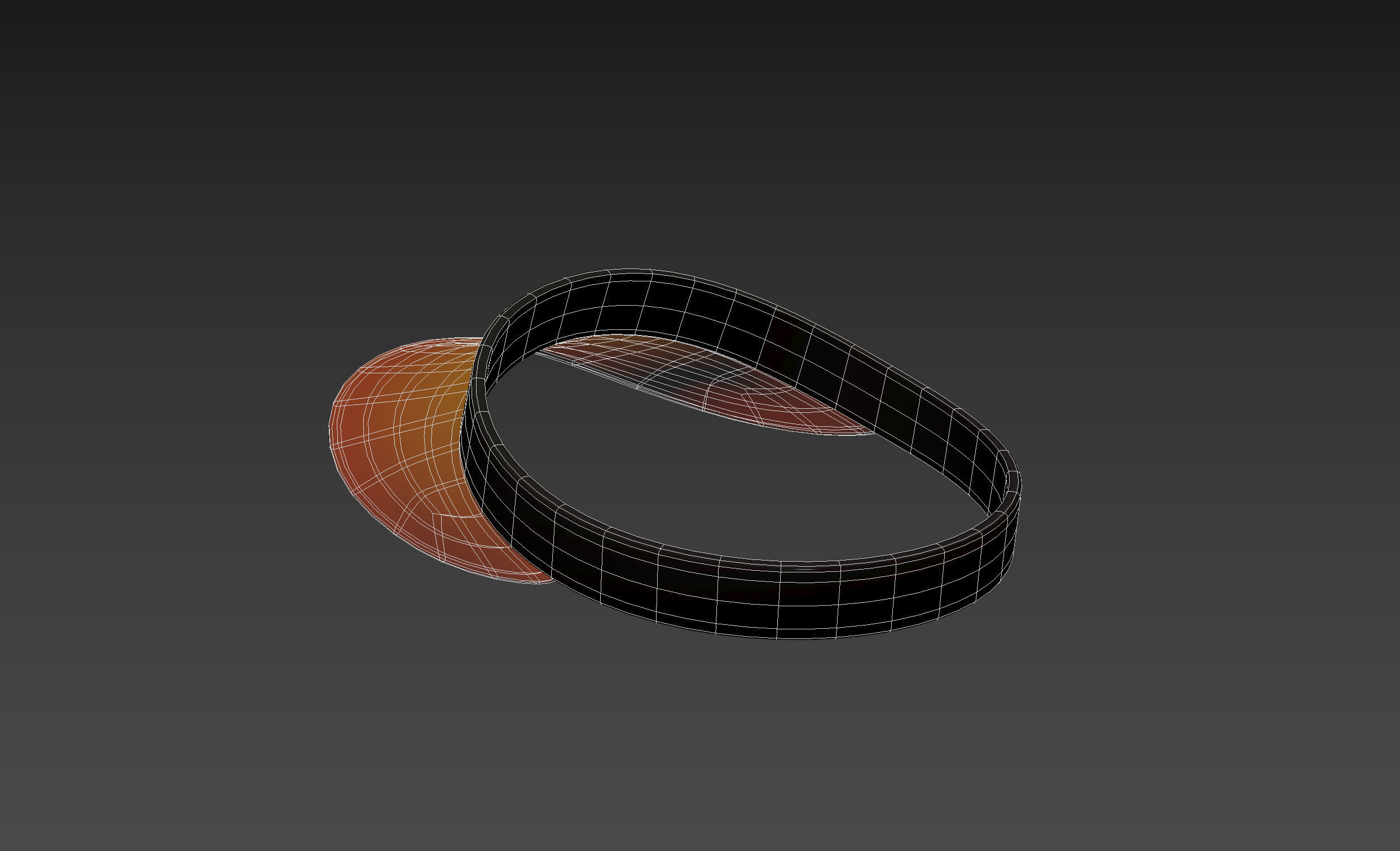 Orange Visor Cap 3D model_9