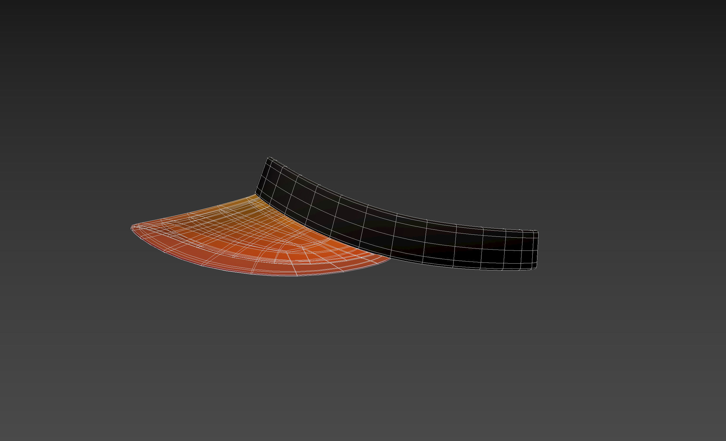 Orange Visor Cap 3D model_10