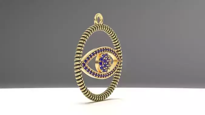 EVIL EYE CHARM PENDANT  3D print model