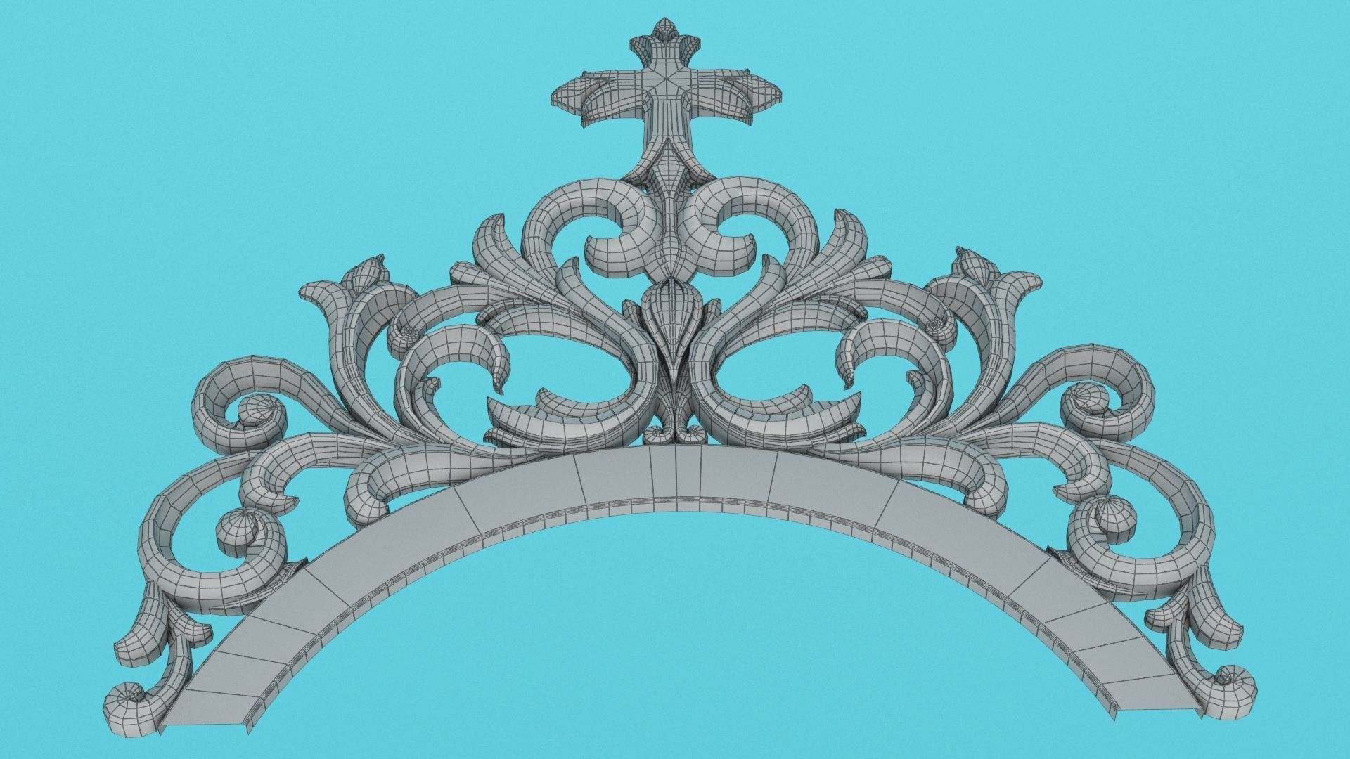 Decorative arch with patterns 3D Model Molding Low-poly 3D model_4