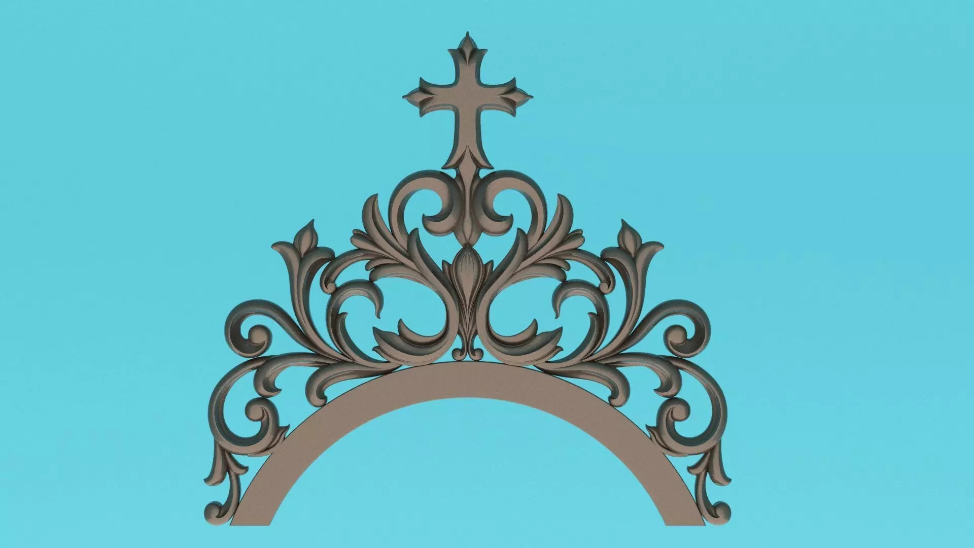 Decorative arch with patterns 3D Model Molding Low-poly 3D model_0