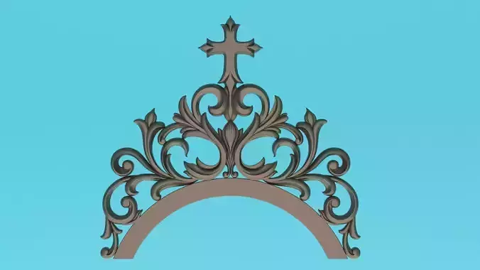 Decorative arch with patterns 3D Model Molding Low-poly 3D model