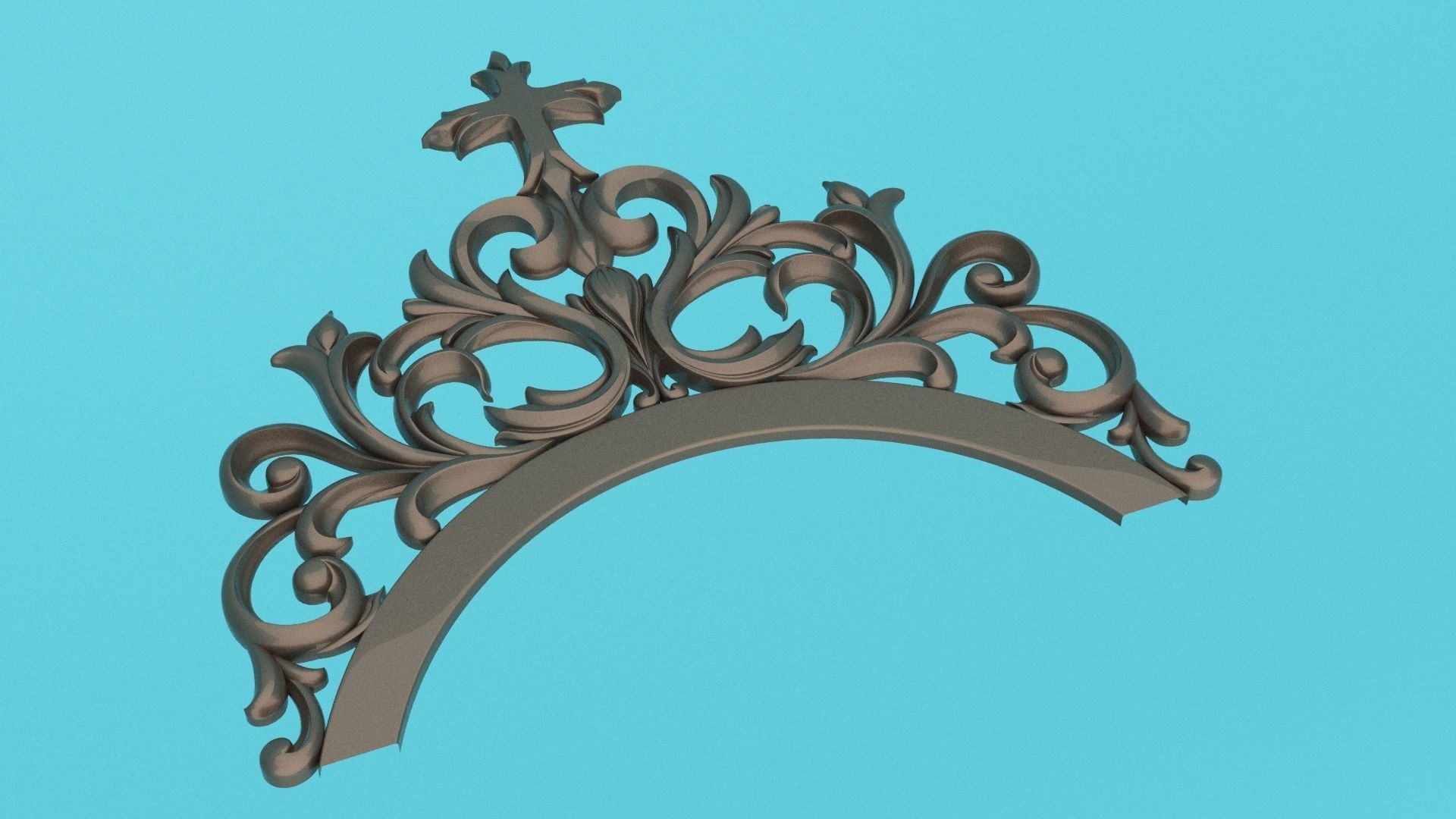 Decorative arch with patterns 3D Model Molding Low-poly 3D model_1