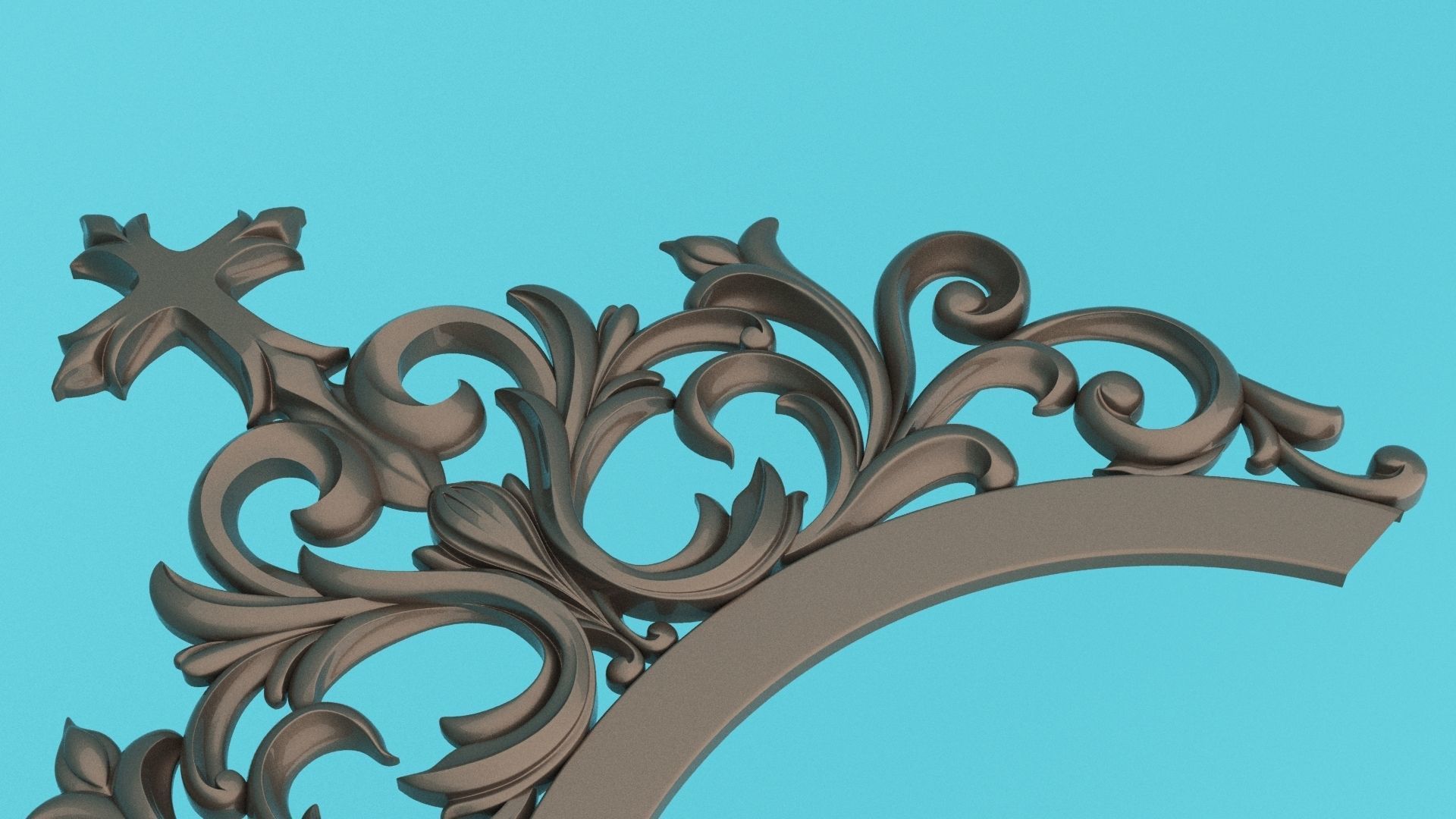 Decorative arch with patterns 3D Model Molding Low-poly 3D model_3
