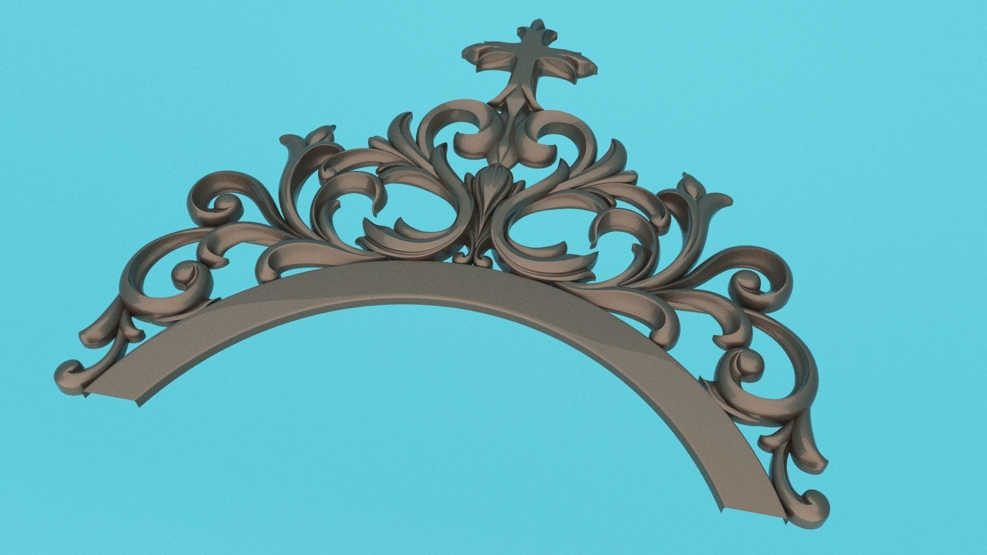Decorative arch with patterns 3D Model Molding Low-poly 3D model_2