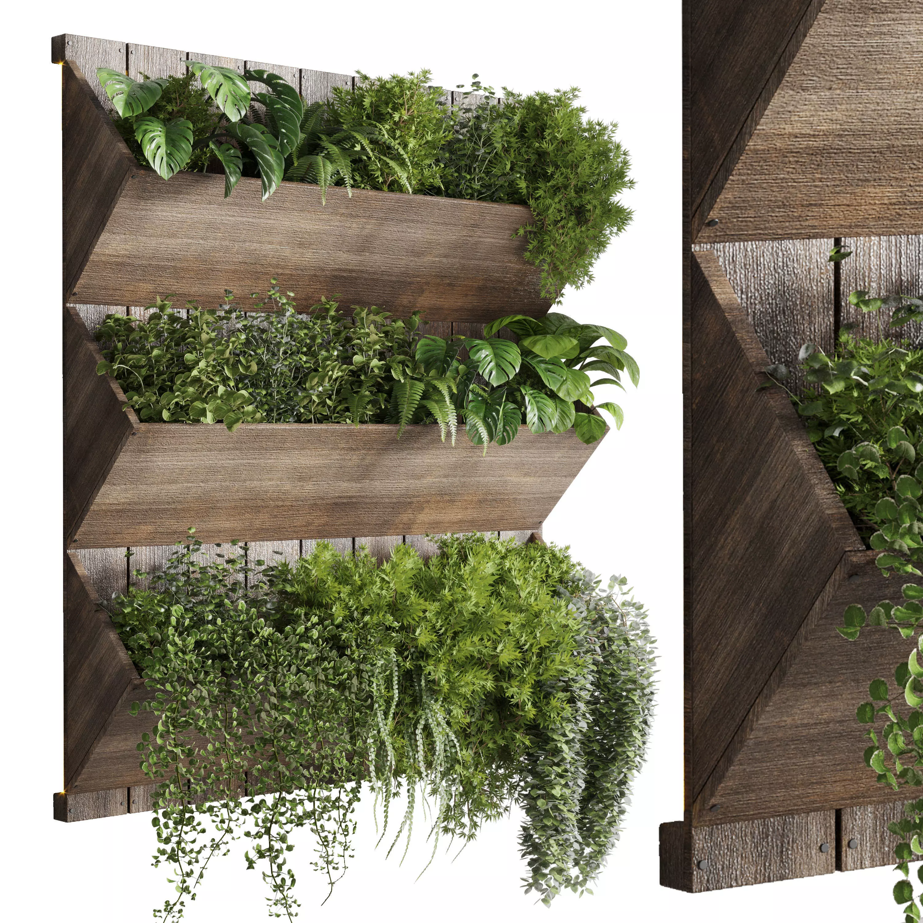 indoor plant 94 plant stand bax wall shelf wood vase 3D model