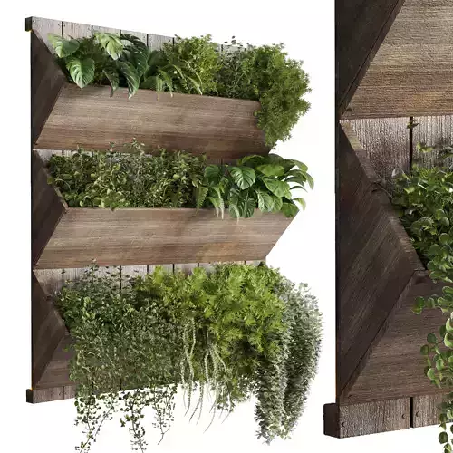  indoor plant 94 plant stand bax wall shelf wood vase 3D model