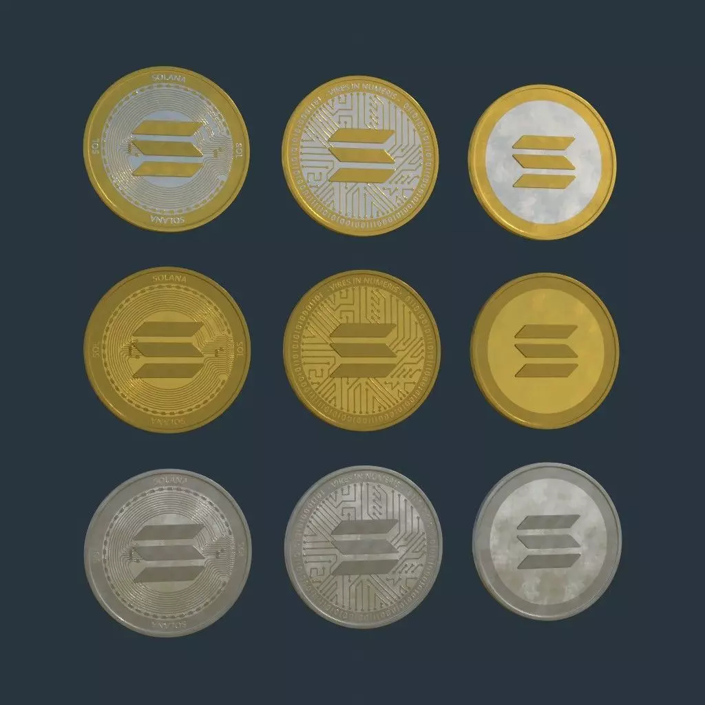 Solana SOL - Cryptocurrency Coin 3D model