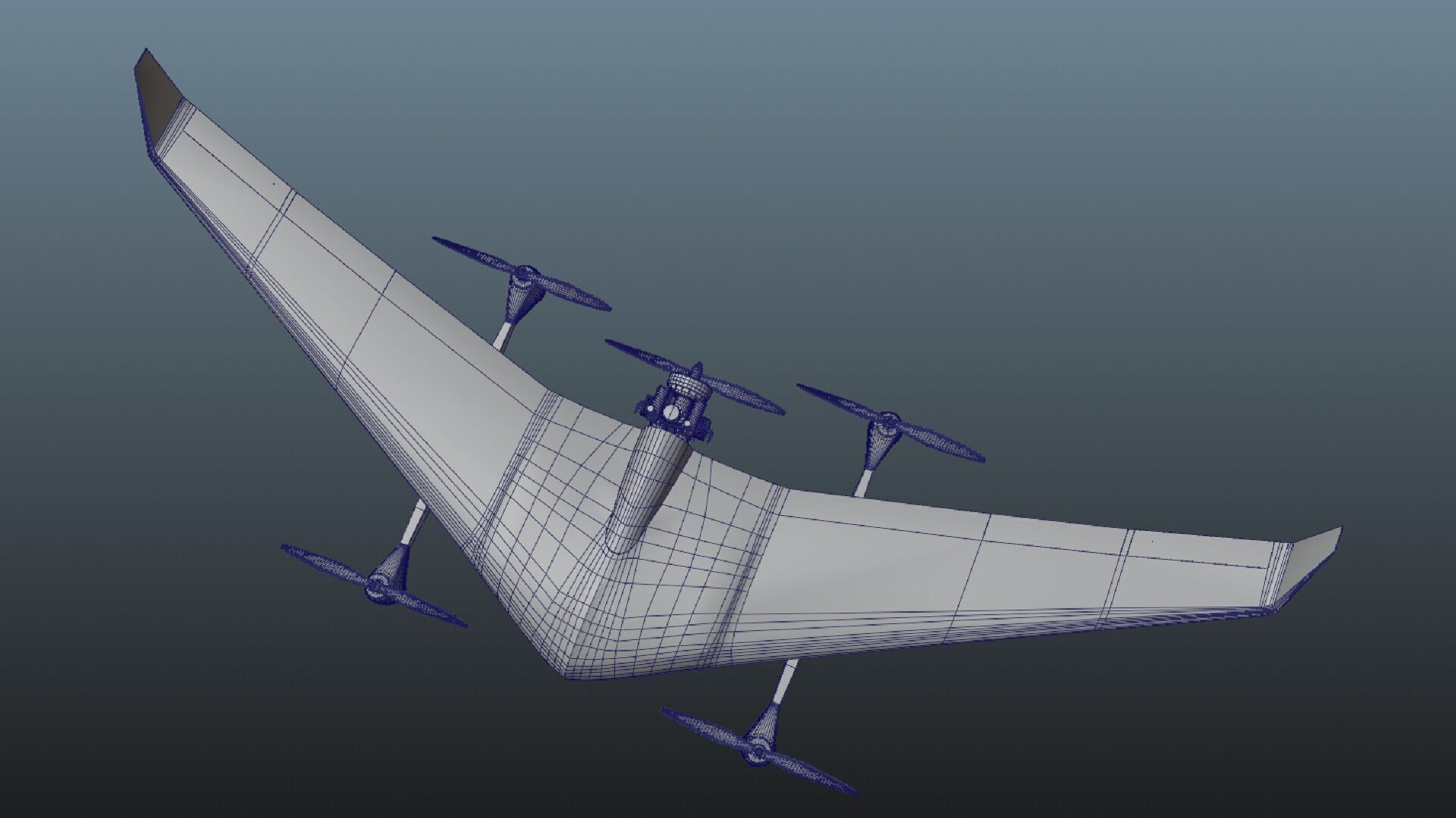 Diha UAV VTOL Bayraktar Low-poly 3D model_14