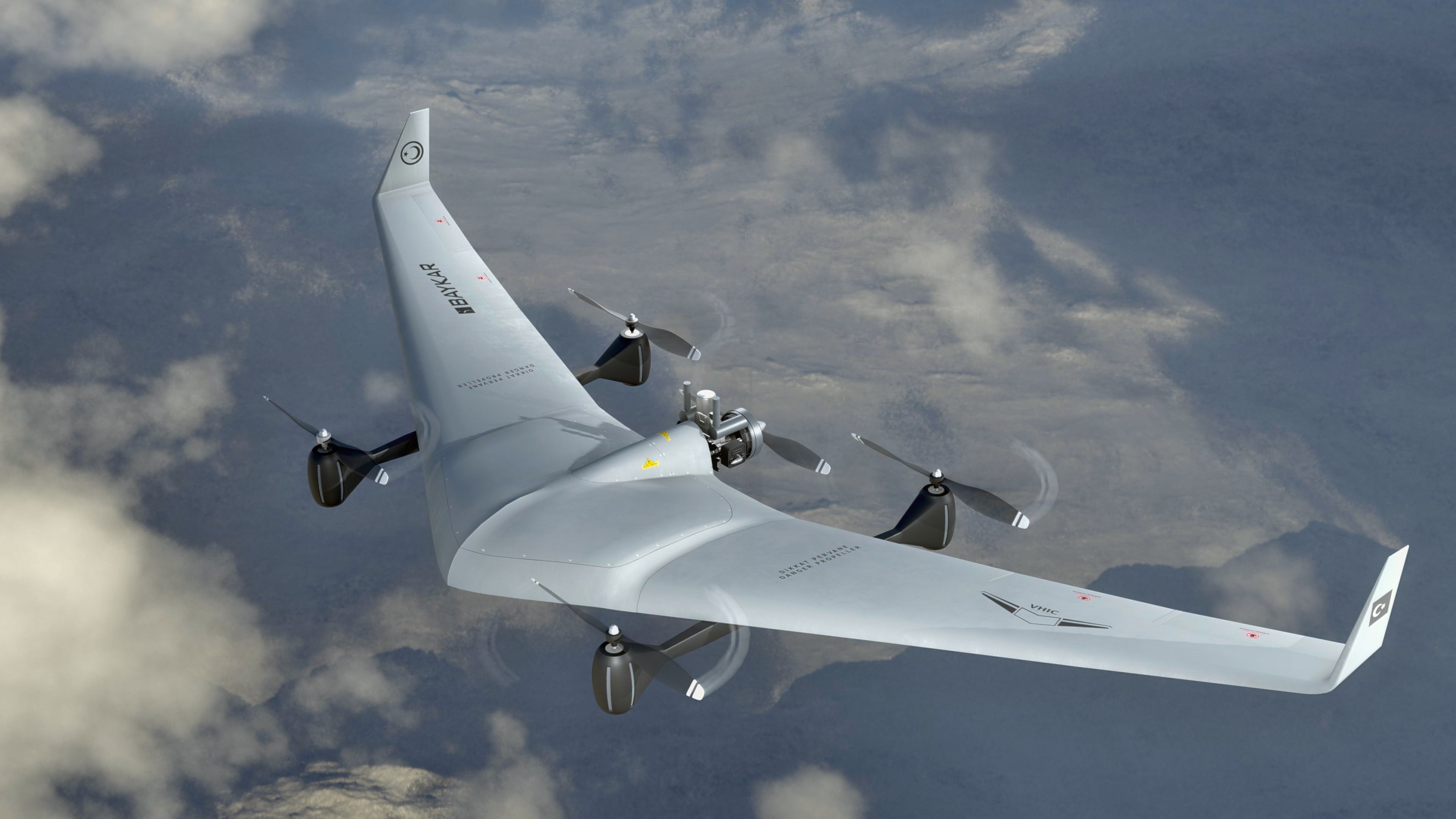 Diha UAV VTOL Bayraktar Low-poly 3D model_3