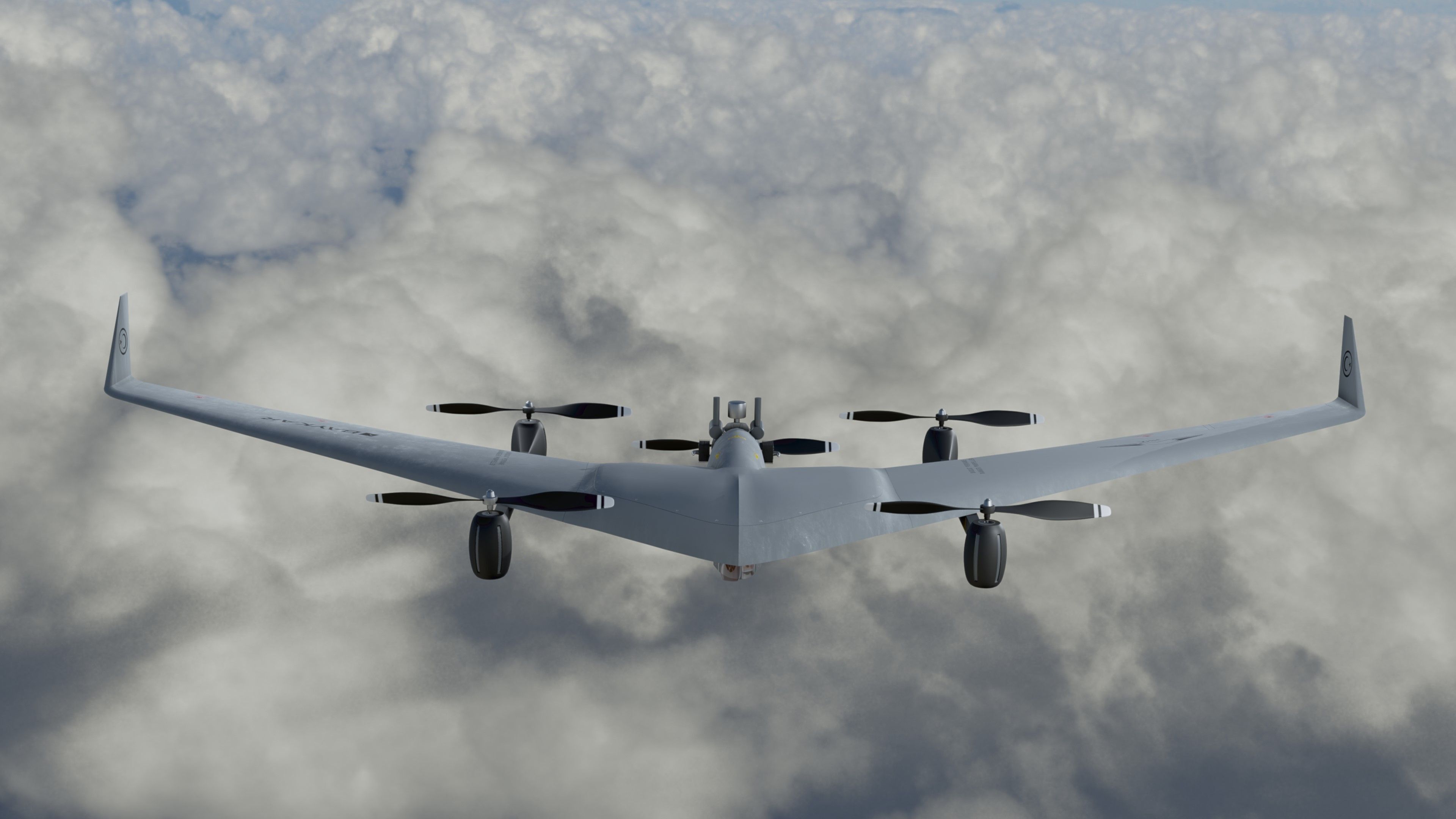 Diha UAV VTOL Bayraktar Low-poly 3D model_10