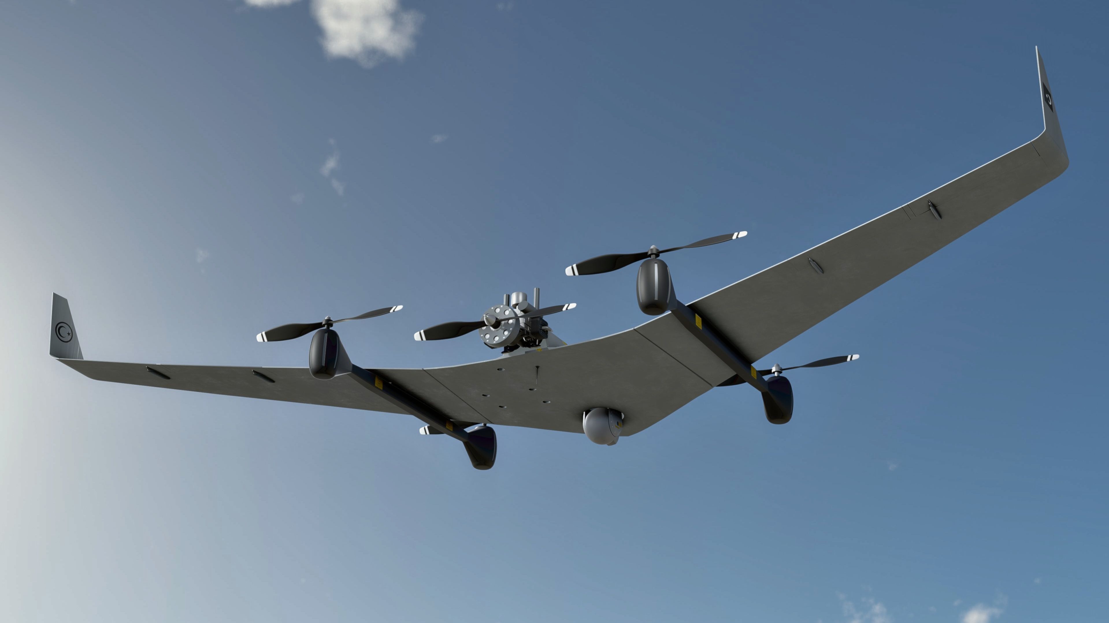 Diha UAV VTOL Bayraktar Low-poly 3D model_8
