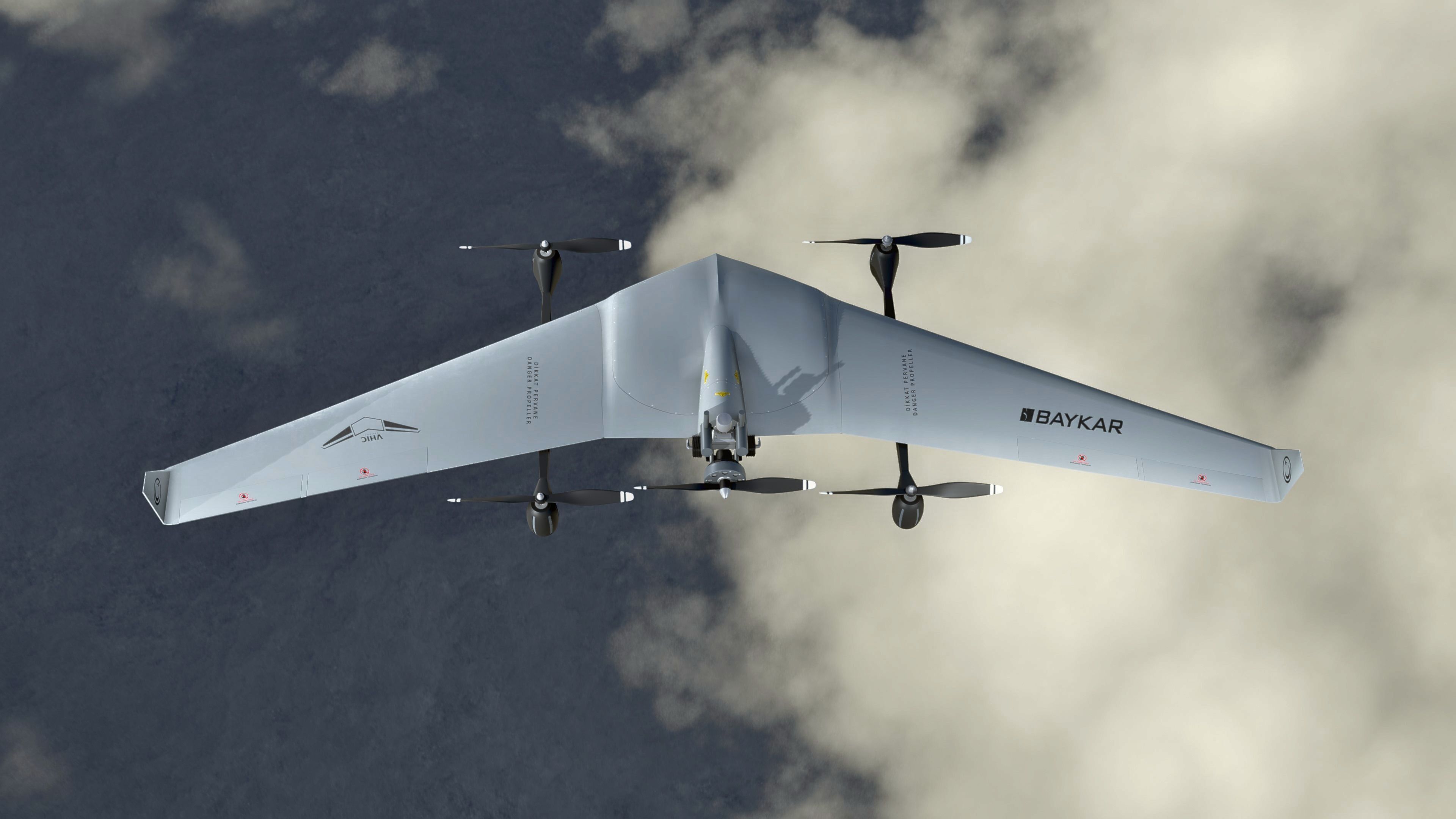 Diha UAV VTOL Bayraktar Low-poly 3D model_7