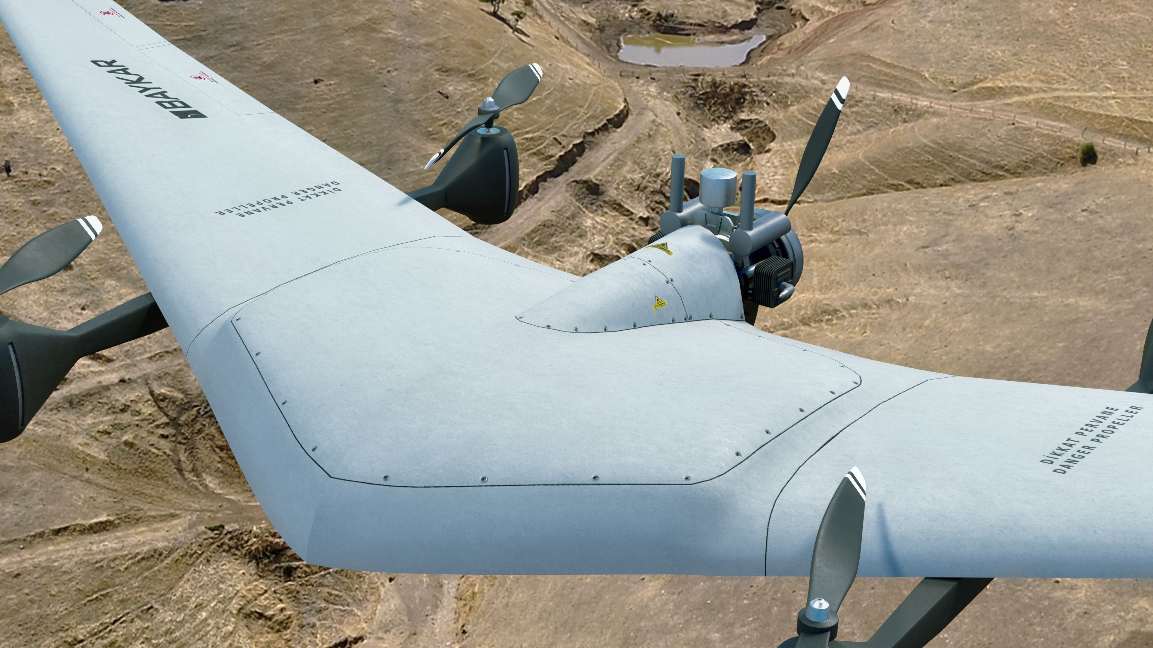 Diha UAV VTOL Bayraktar Low-poly 3D model_12