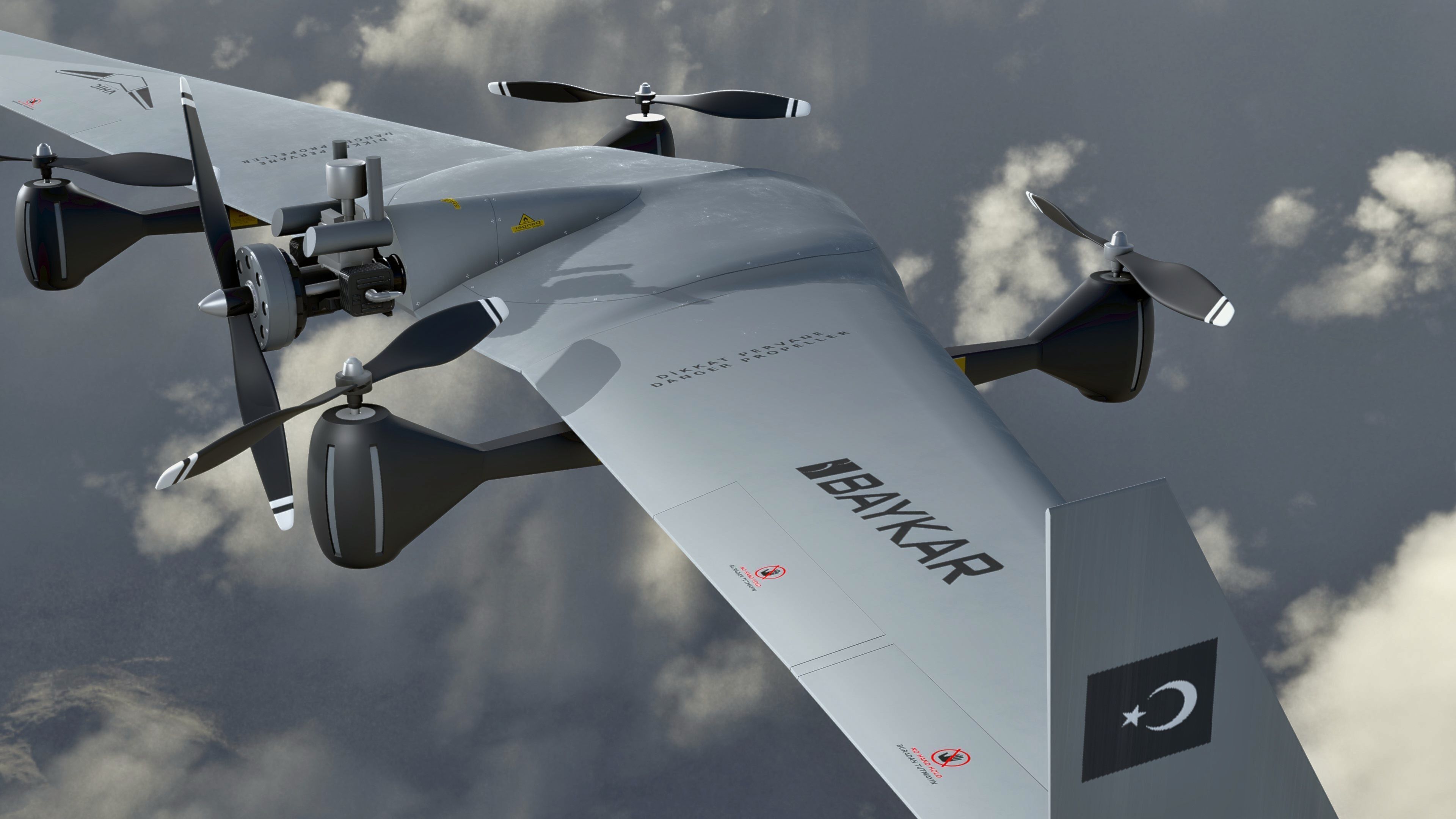 Diha UAV VTOL Bayraktar Low-poly 3D model_4