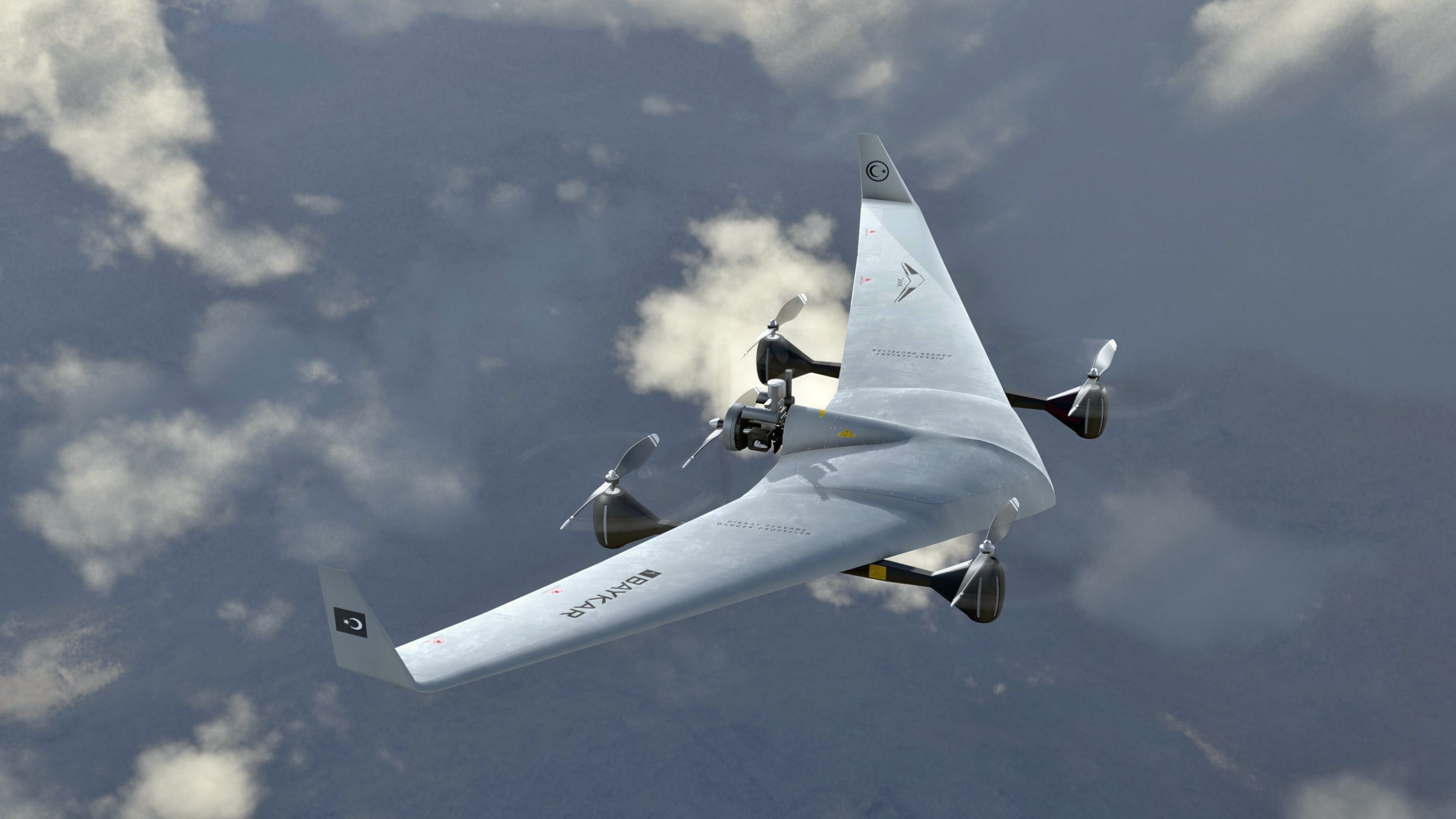 Diha UAV VTOL Bayraktar Low-poly 3D model_6