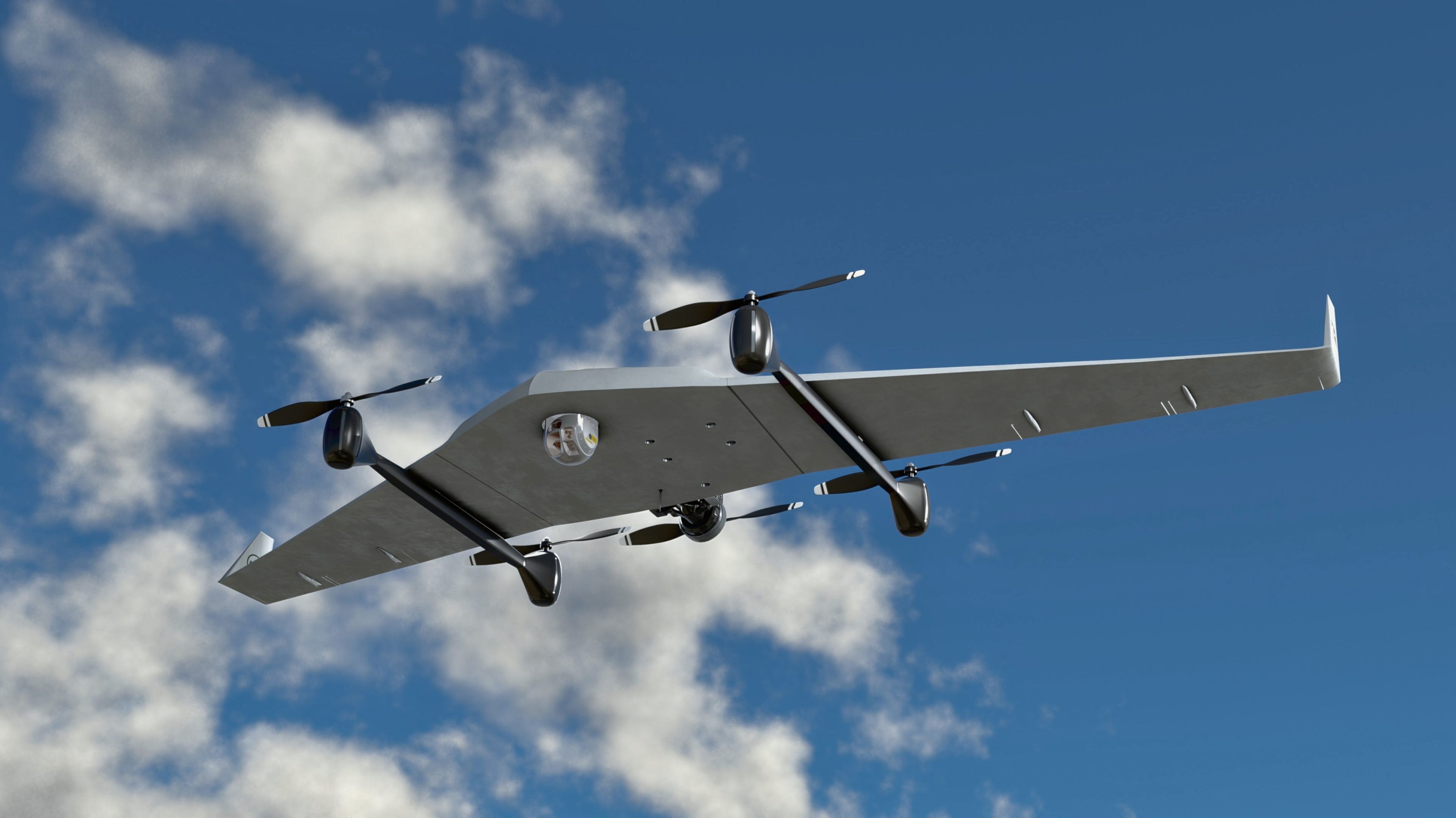 Diha UAV VTOL Bayraktar Low-poly 3D model_13