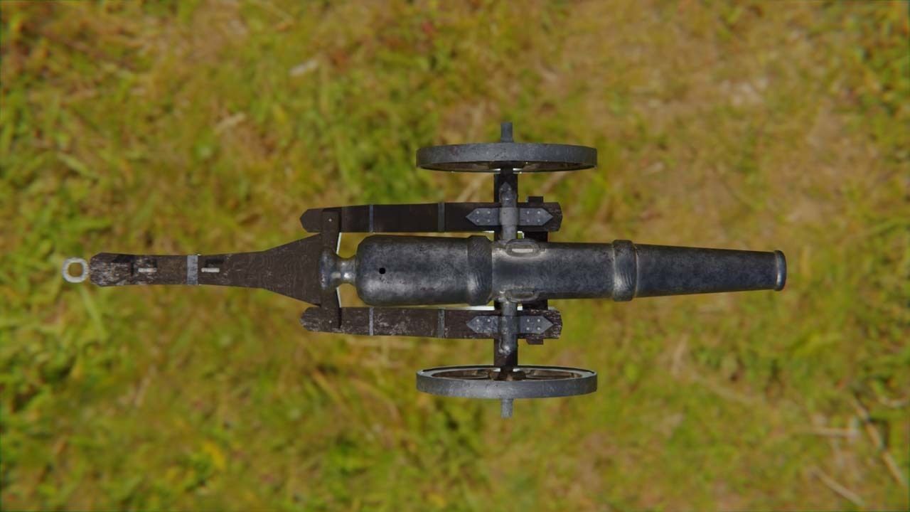 cca 15th century style cannon Low-poly 3D model_6