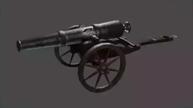 cca  15th century style cannon  Low-poly 3D model