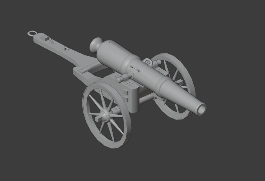 cca 15th century style cannon Low-poly 3D model_15