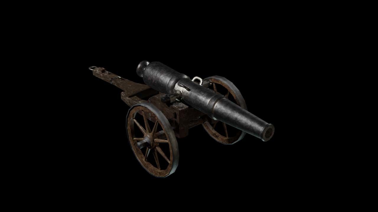 cca 15th century style cannon Low-poly 3D model_3