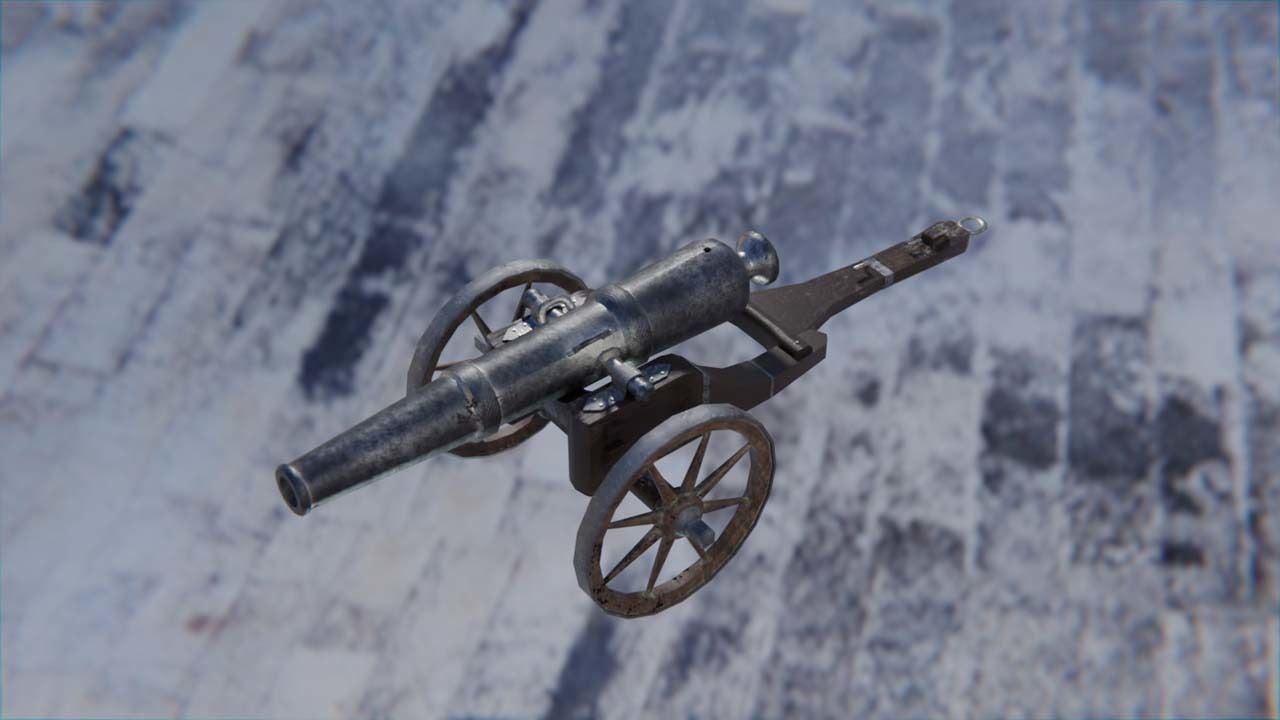 cca 15th century style cannon Low-poly 3D model_10