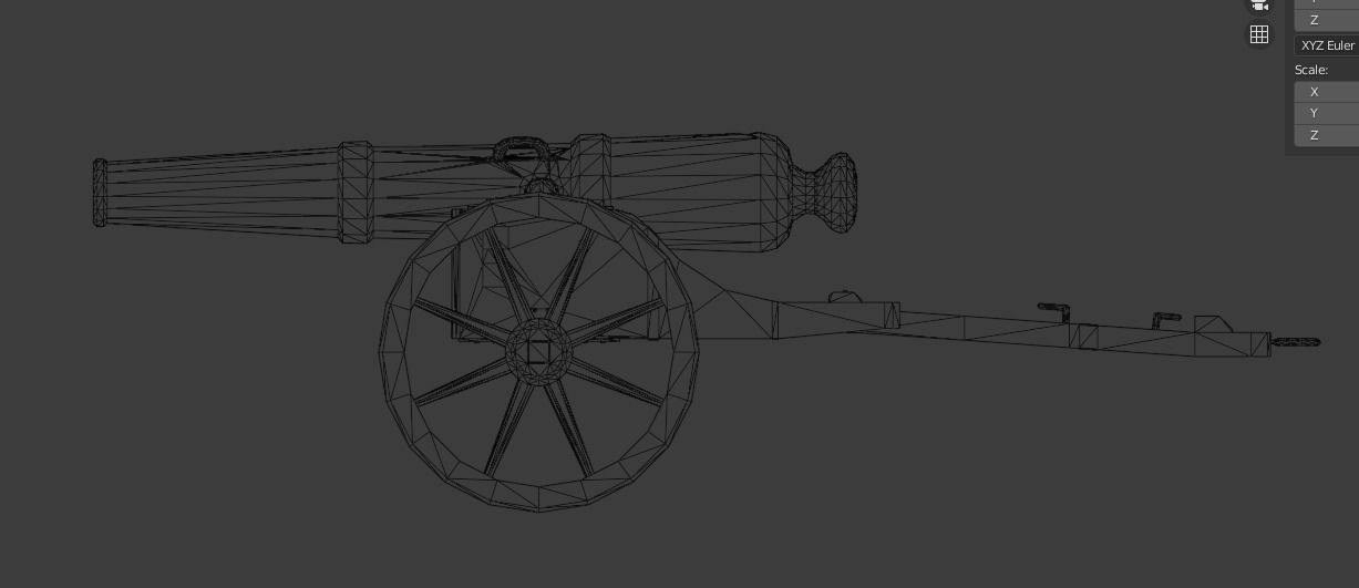 cca 15th century style cannon Low-poly 3D model_12