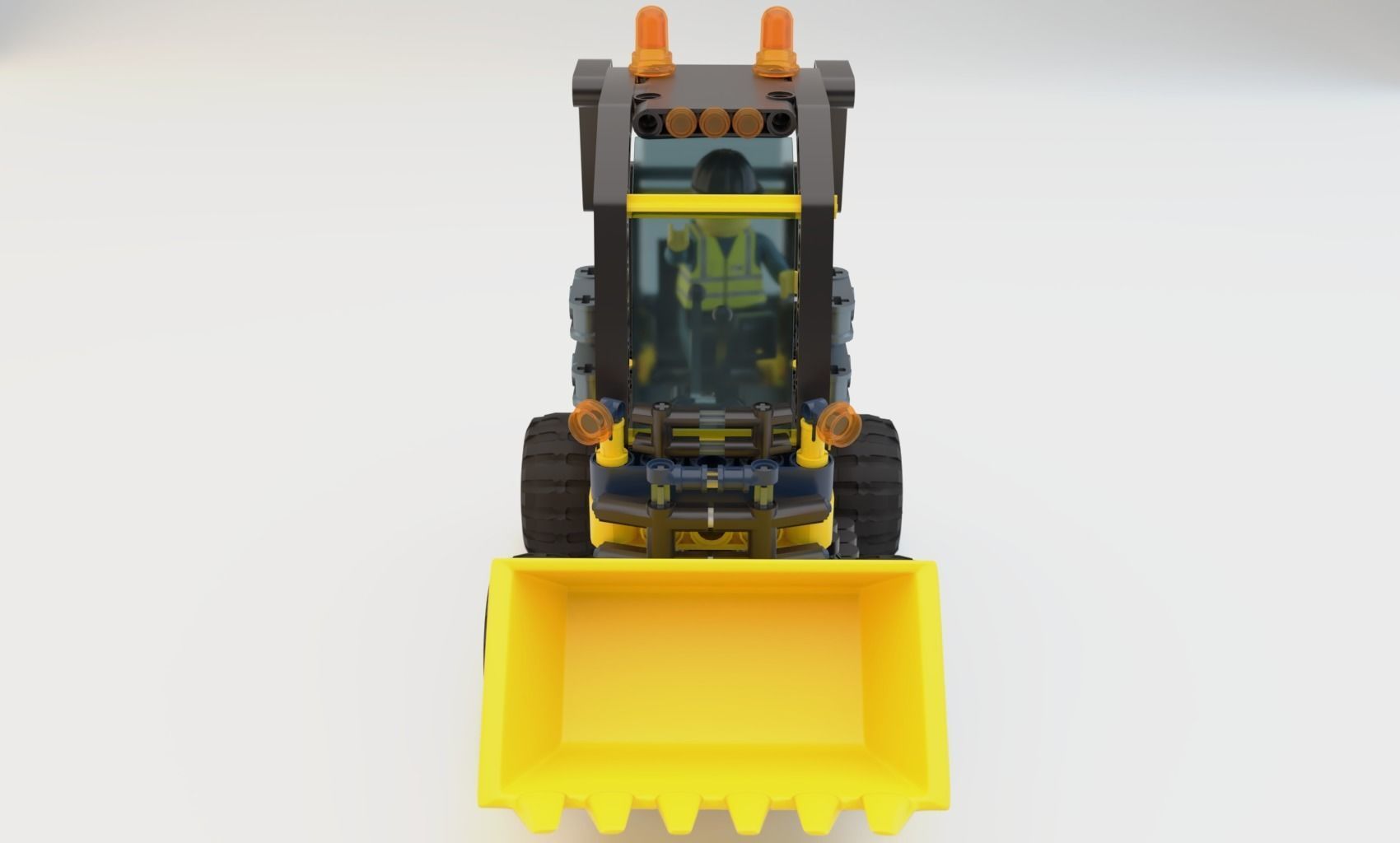Lego Bulldozer and worker Tim 3D model_7