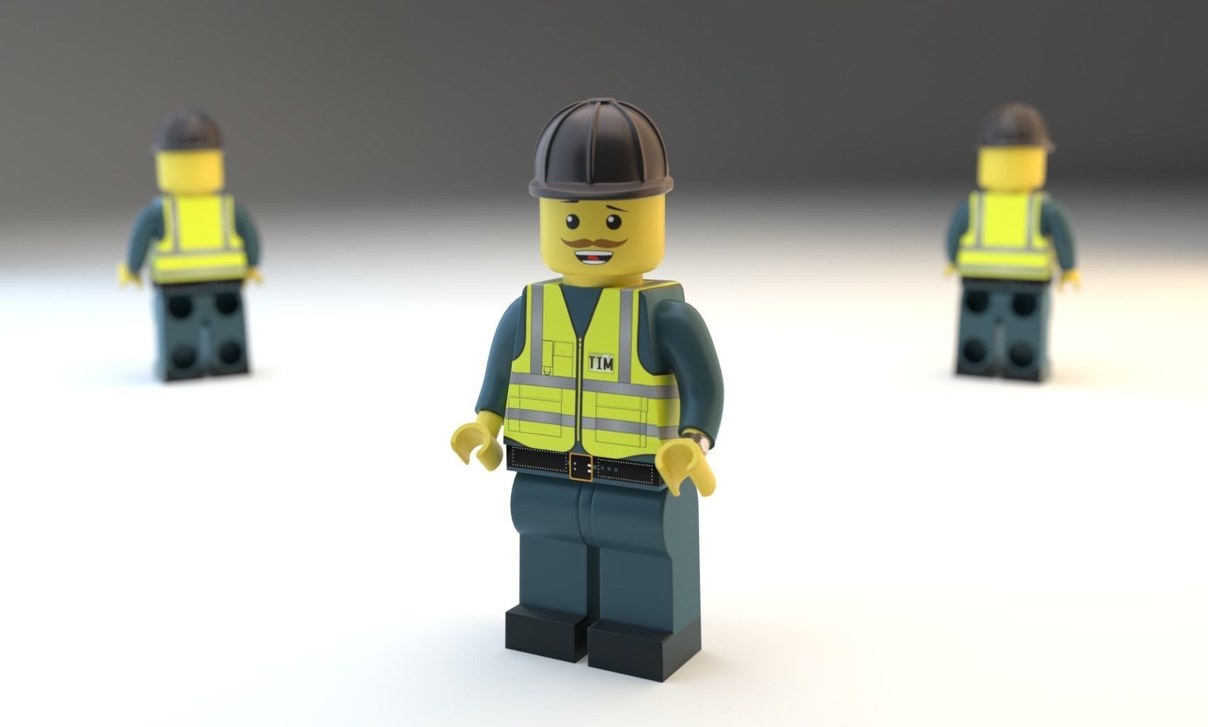 Lego Bulldozer and worker Tim 3D model_13