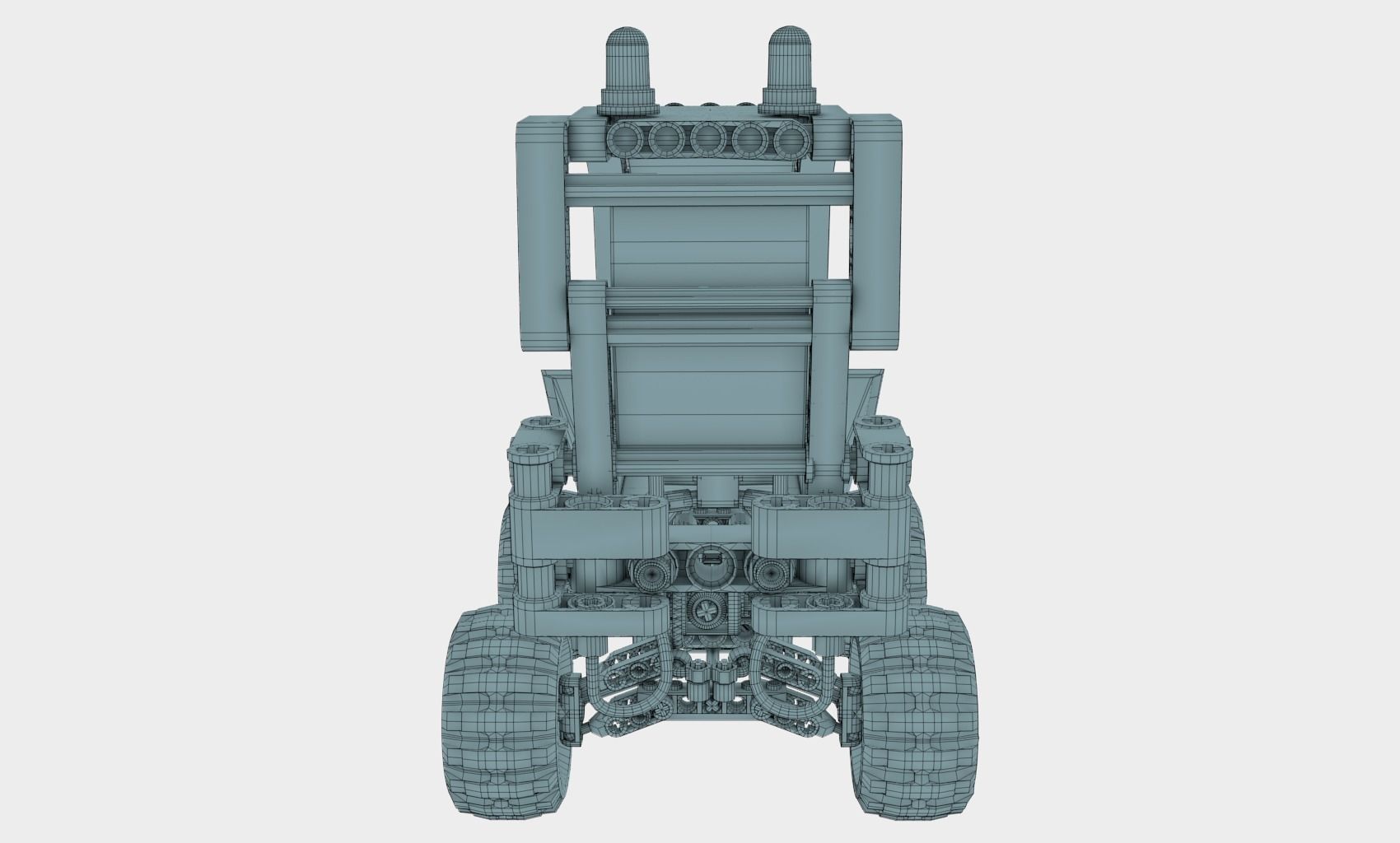 Lego Bulldozer and worker Tim 3D model_19