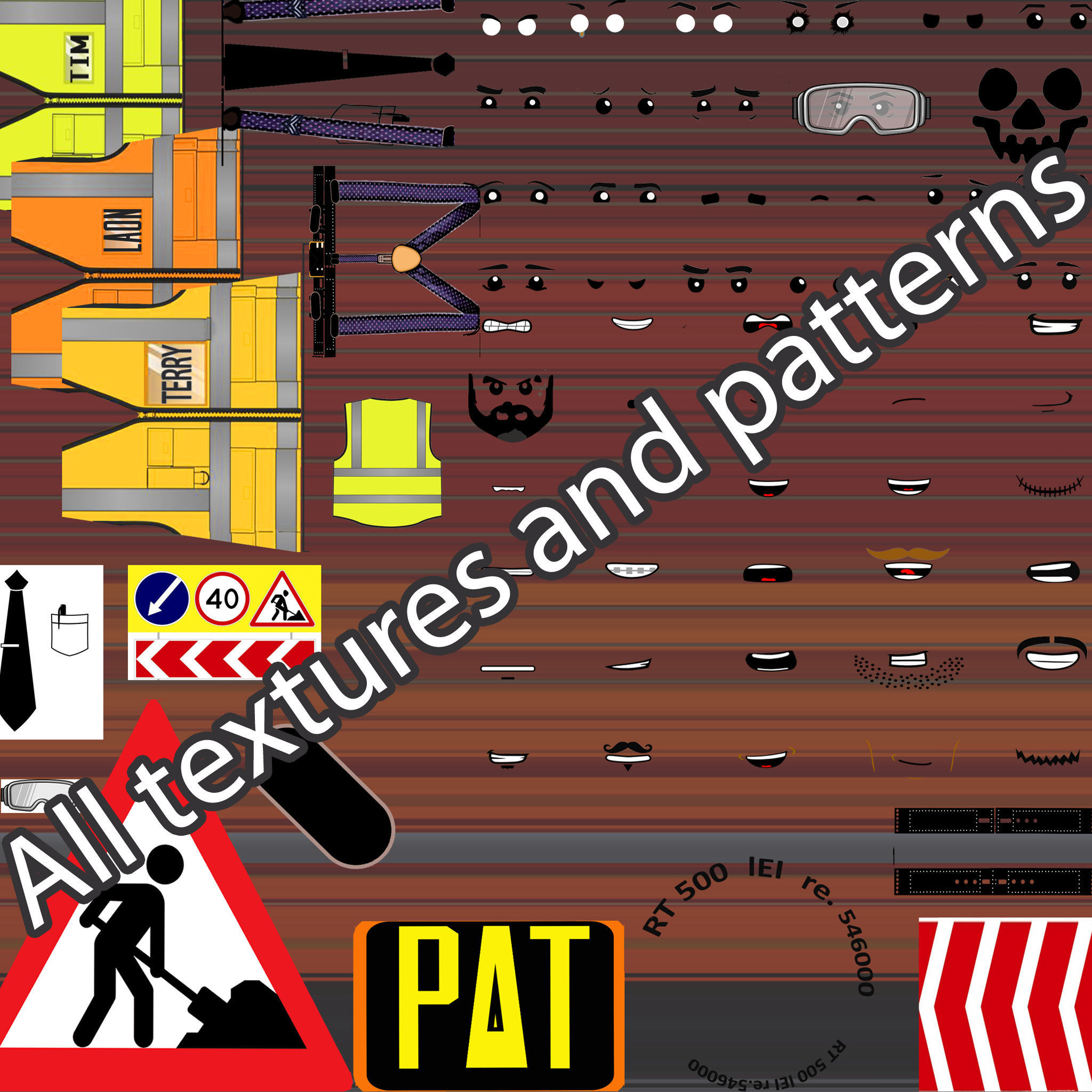 Lego Bulldozer and worker Tim 3D model_22